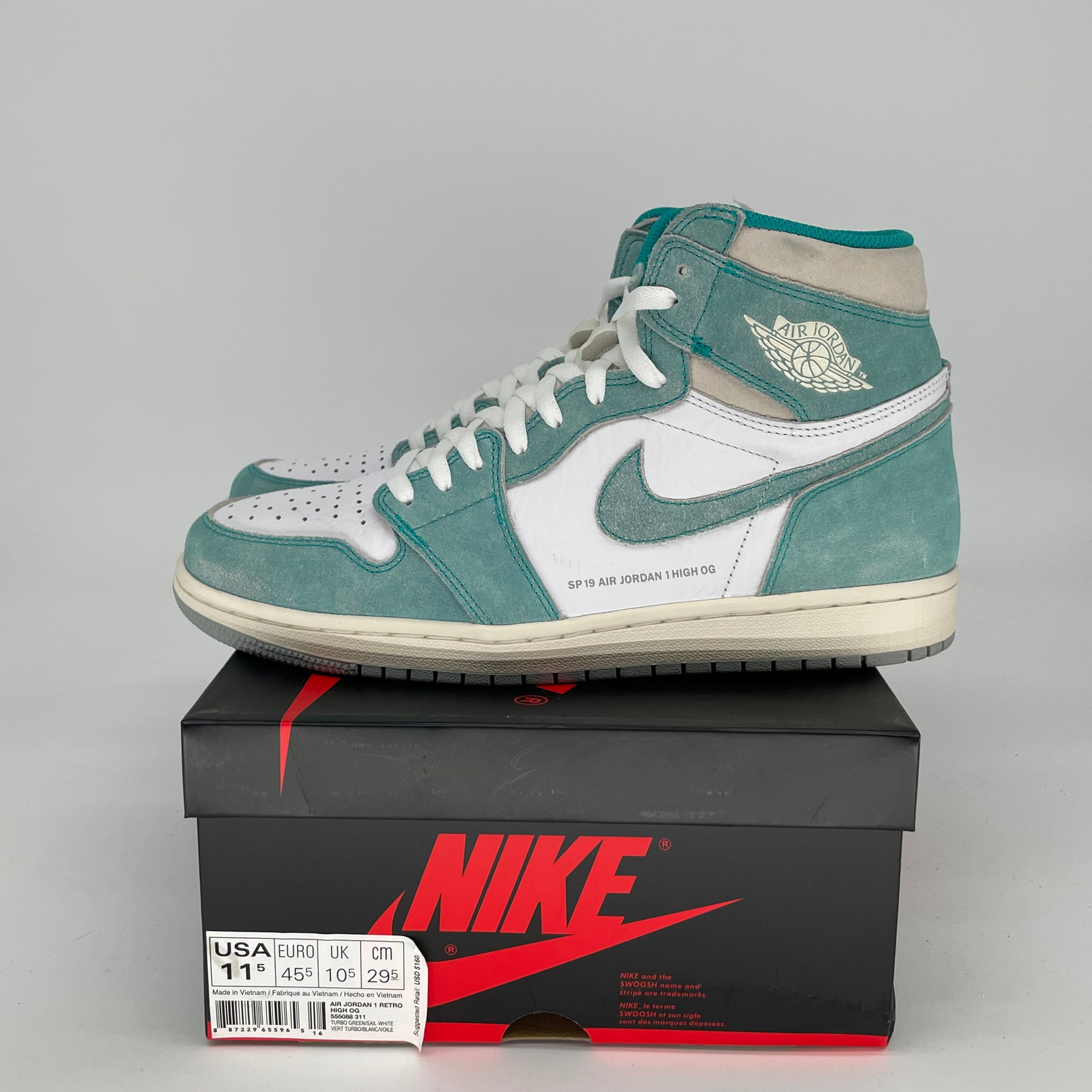 AIR JORDAN 1 TURBO GREEN SIZE 11.5 555088-311