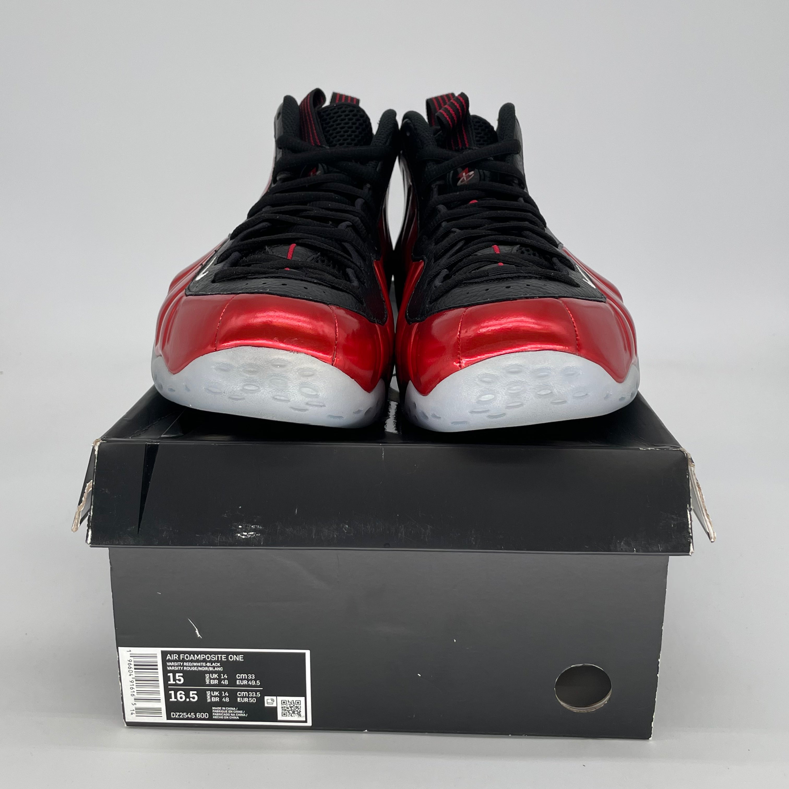 NIKE AIR FOAMPOSITE ONE METALLIC RED SIZE 15 DZ2545-600