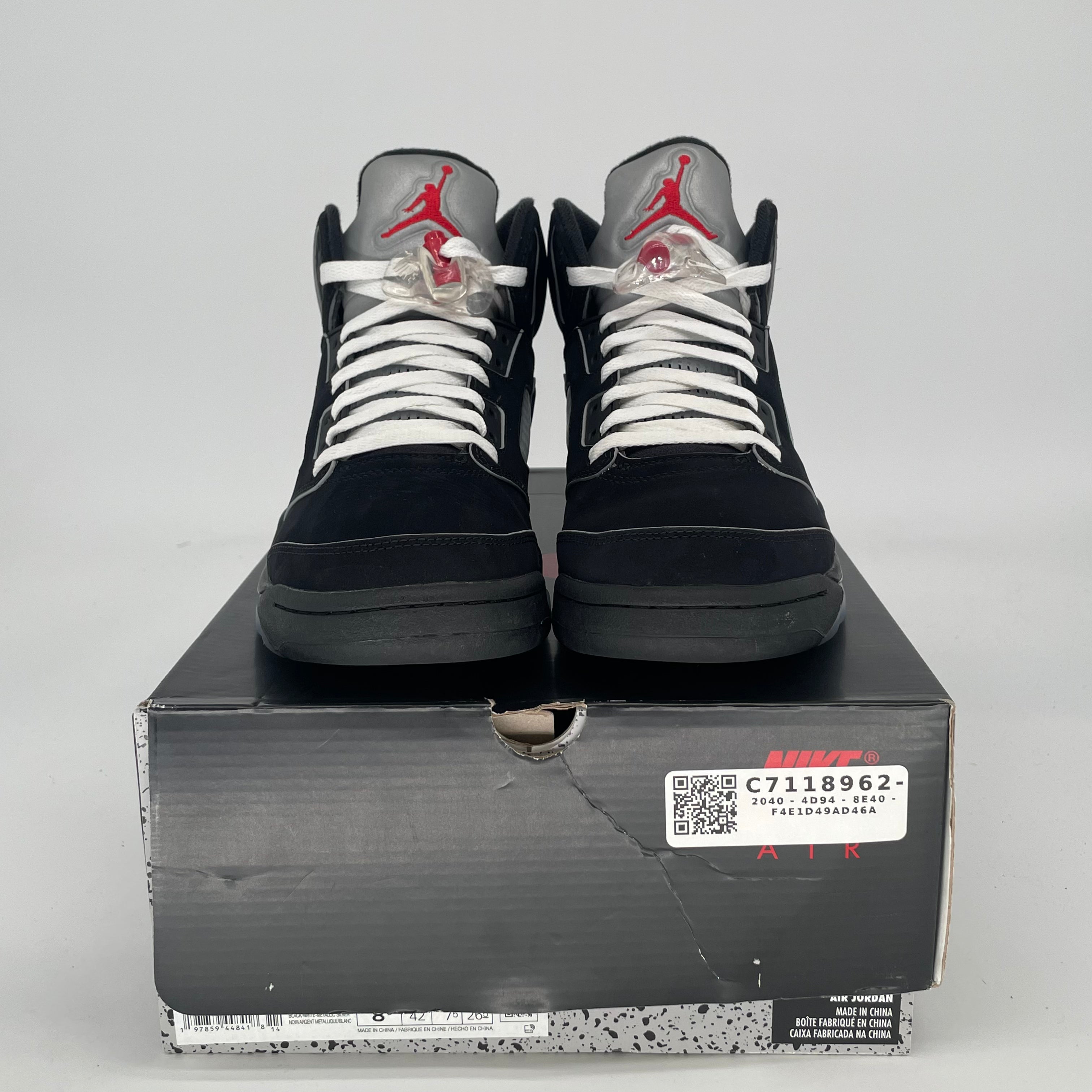 AIR JORDAN 5 BLACK METALLIC REIMAGINED HF3975-001 SIZE 8.5/10W