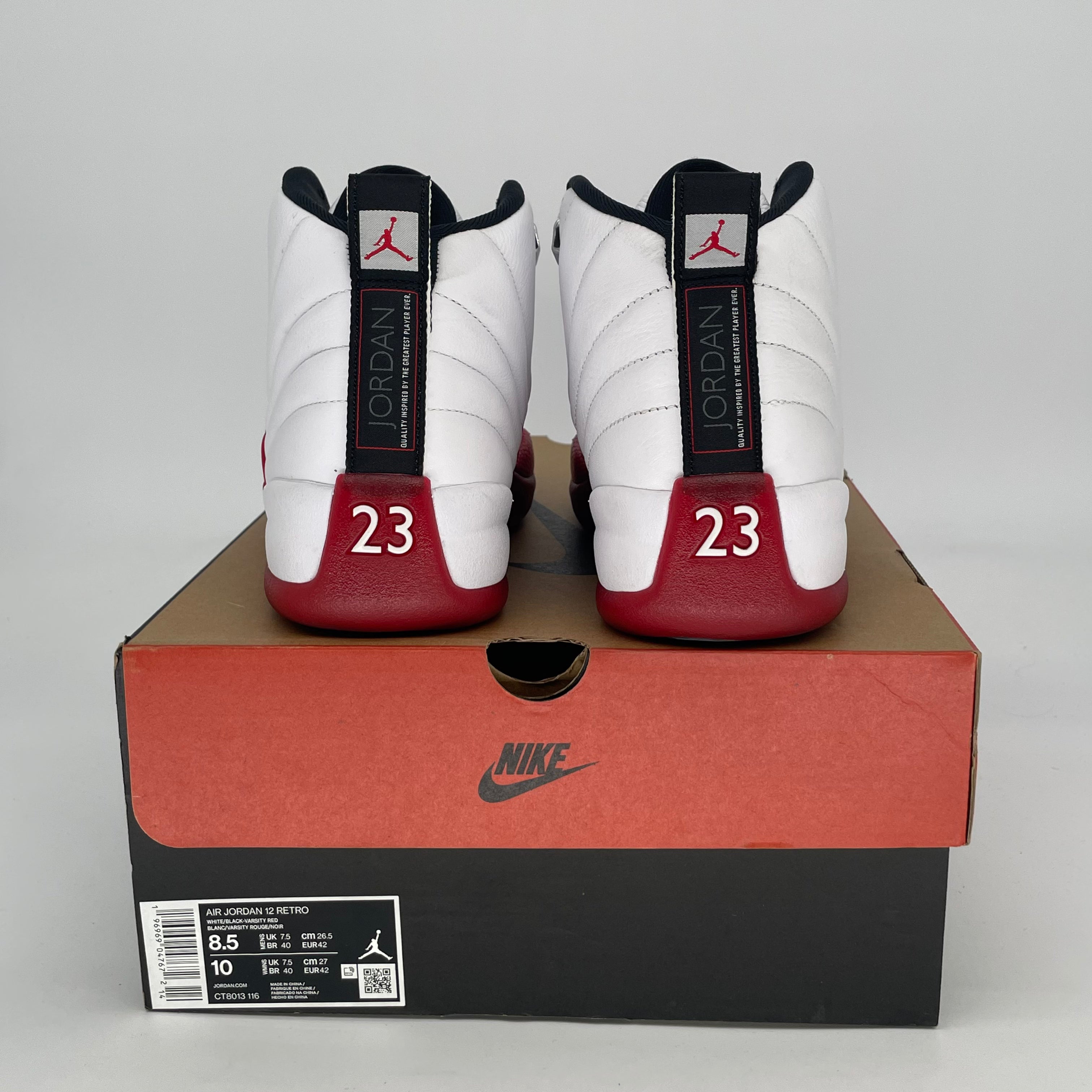 AIR JORDAN 12 CHERRY CT8013-116 SIZE 8.5/10W