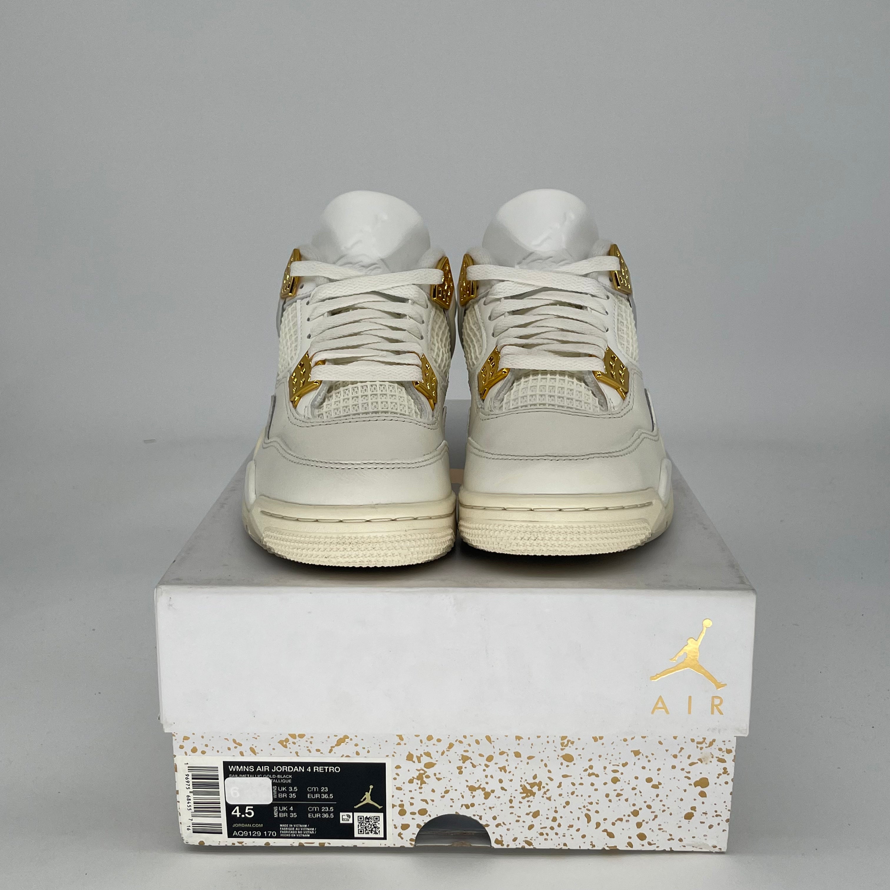 AIR JORDAN 4 METALLIC GOLD W AQ9129-170 SIZE 4.5/6W