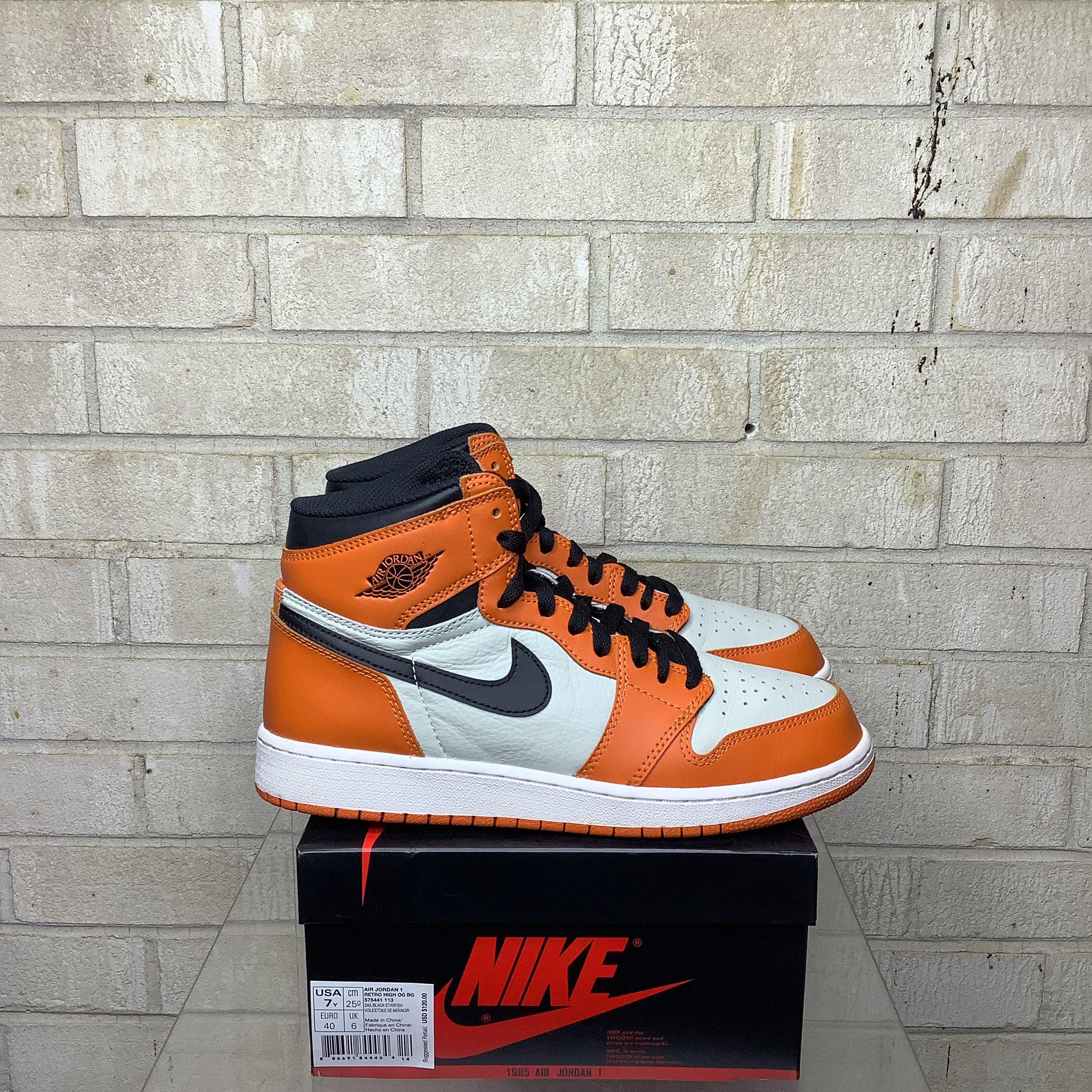 AIR JORDAN 1 REVERSE SHATTERED BACKBOARD SIZE 7Y 575441-113