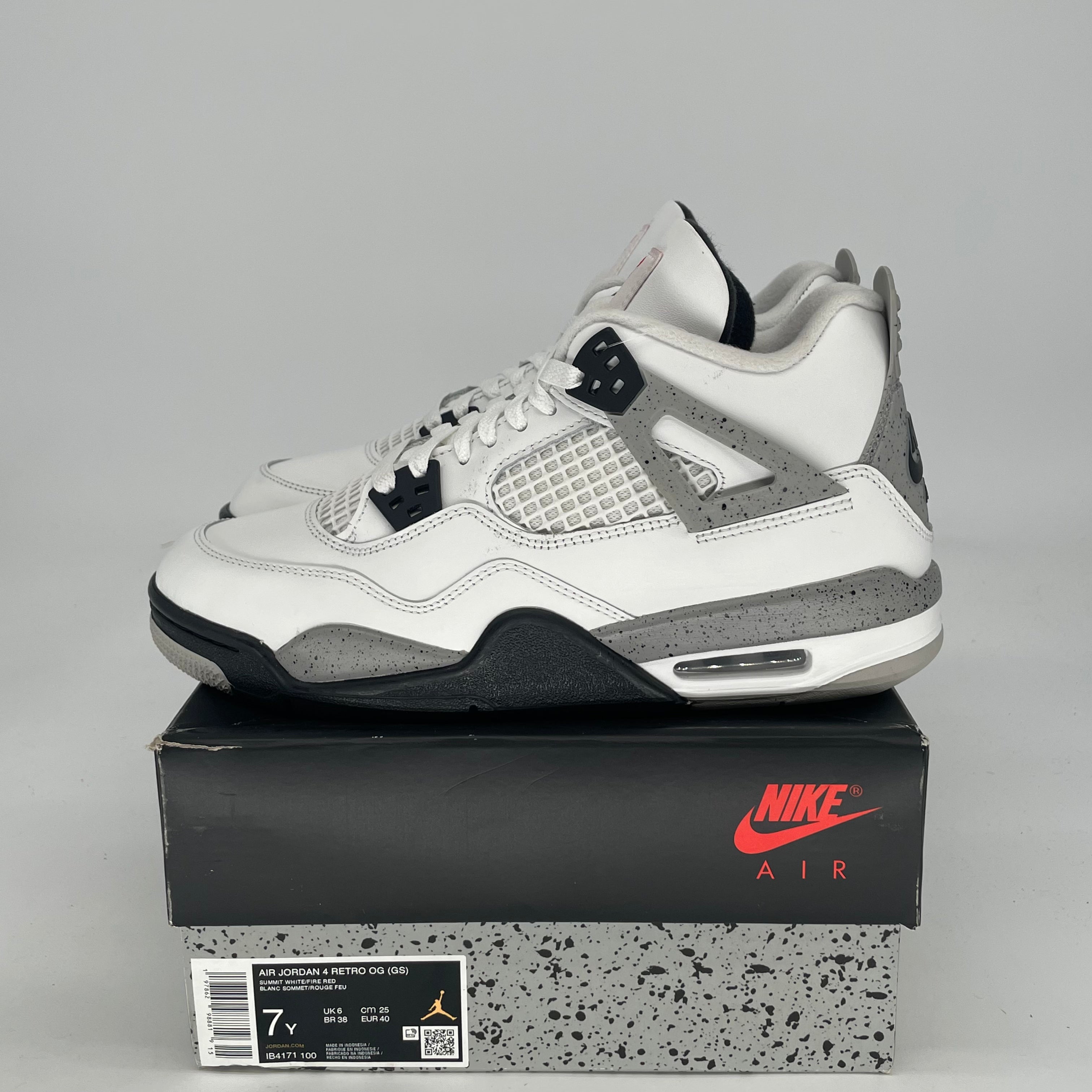 AIR JORDAN 4 WHITE CEMENT IB4171-100 SIZE 7/8.5W