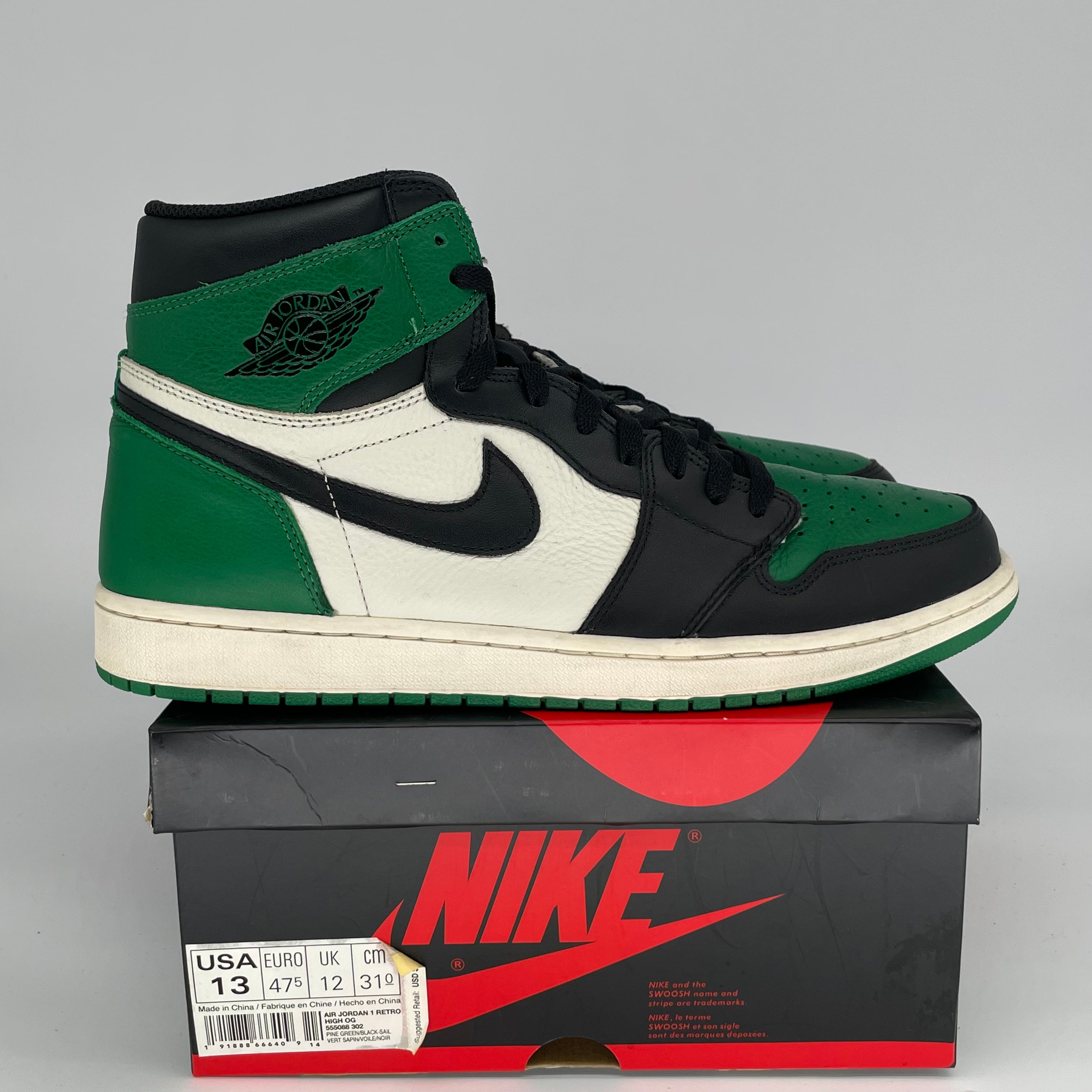 AIR JORDAN 1 PINE GREEN SIZE 13 555088-302