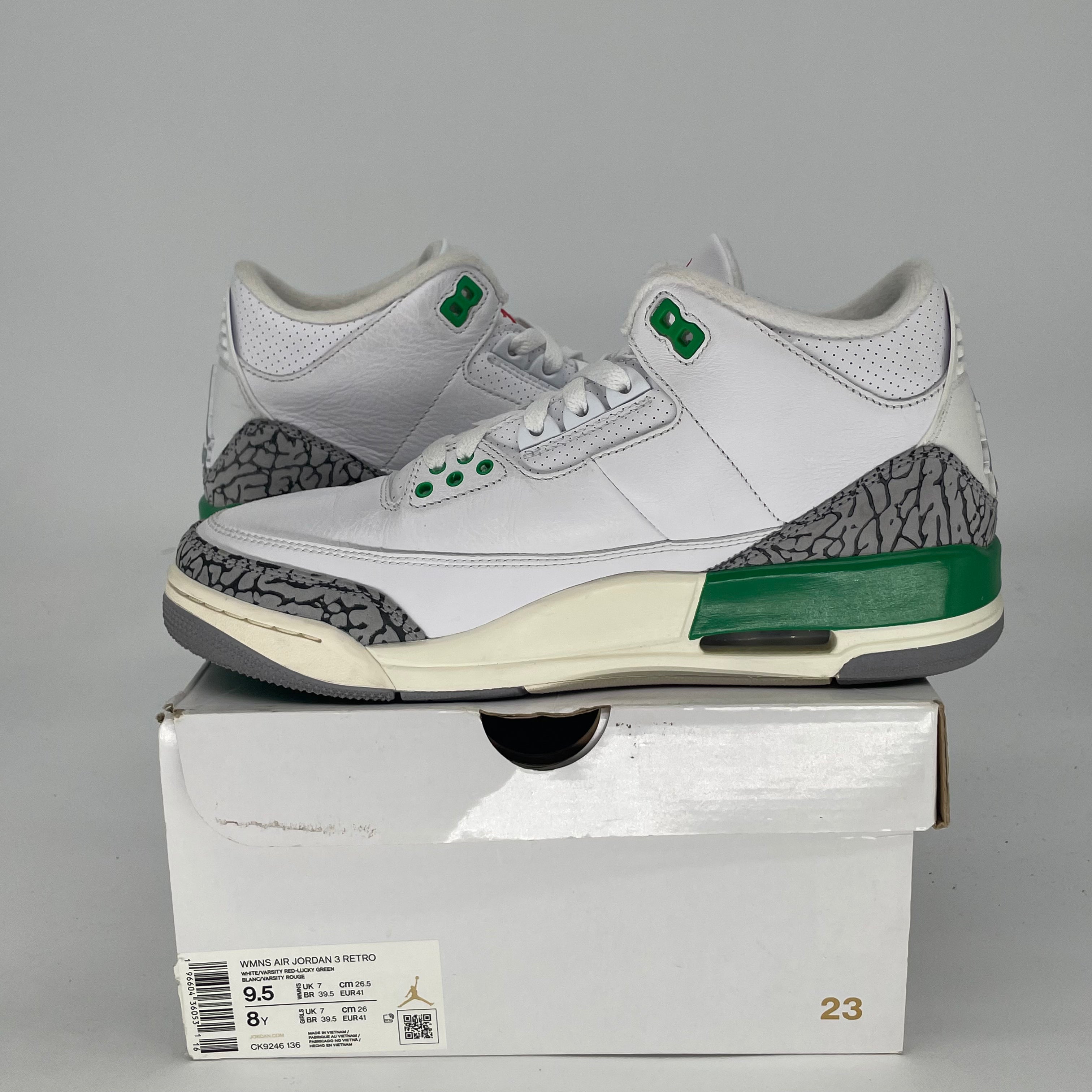 AIR JORDAN 3 LUCKY GREEN W CK9246-136 SIZE 8/9.5W