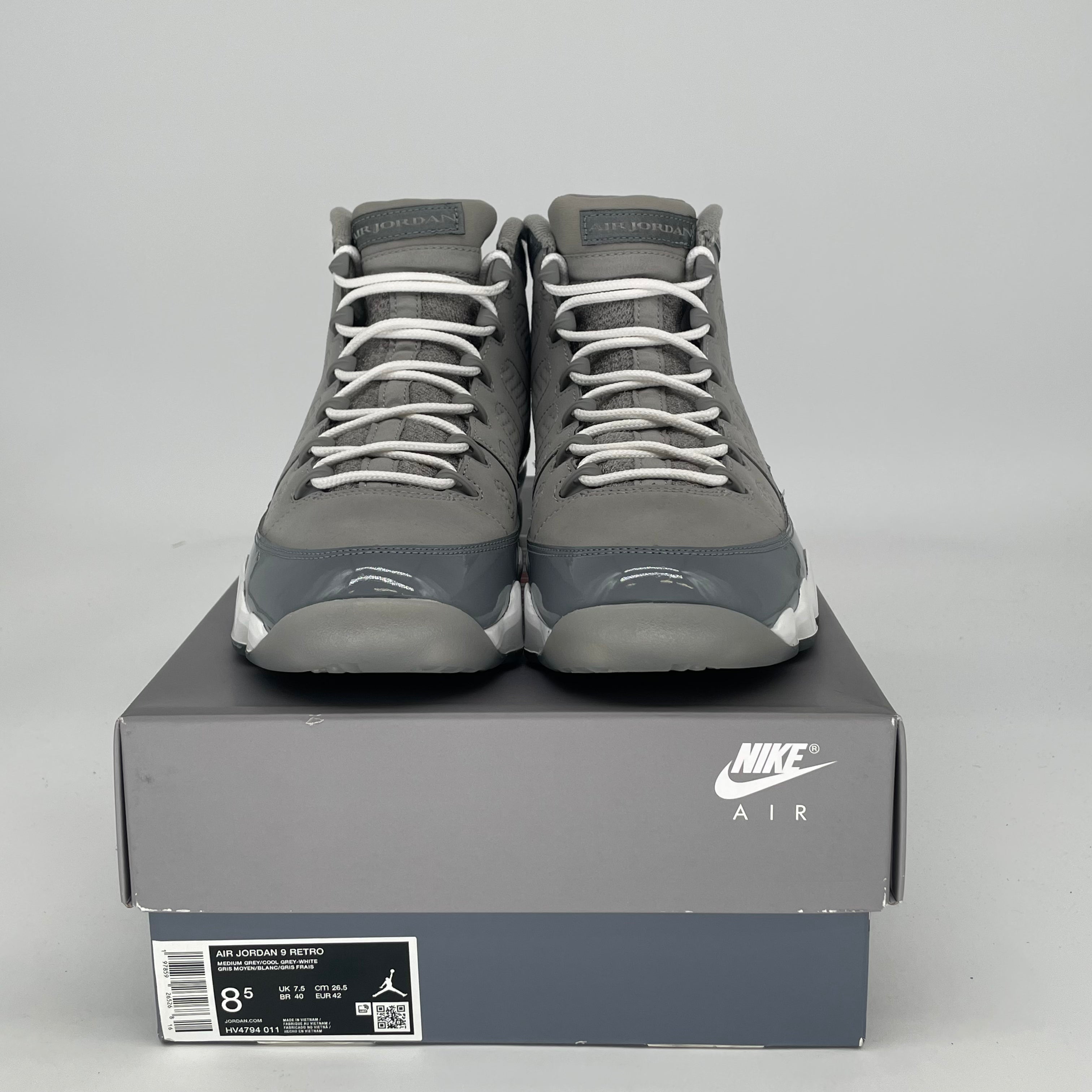 AIR JORDAN 9 COOL GREY HV4794-011 SIZE 8.5/10W