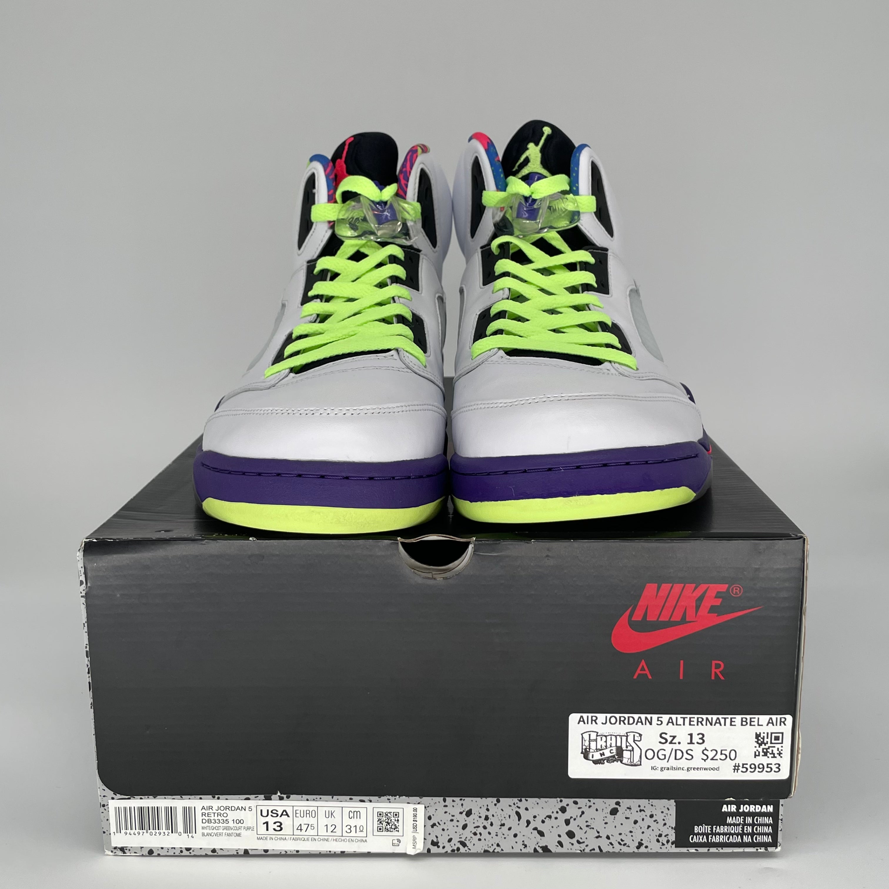 AIR JORDAN 5 ALTERNATE BEL AIR SIZE 13 DB3335-100