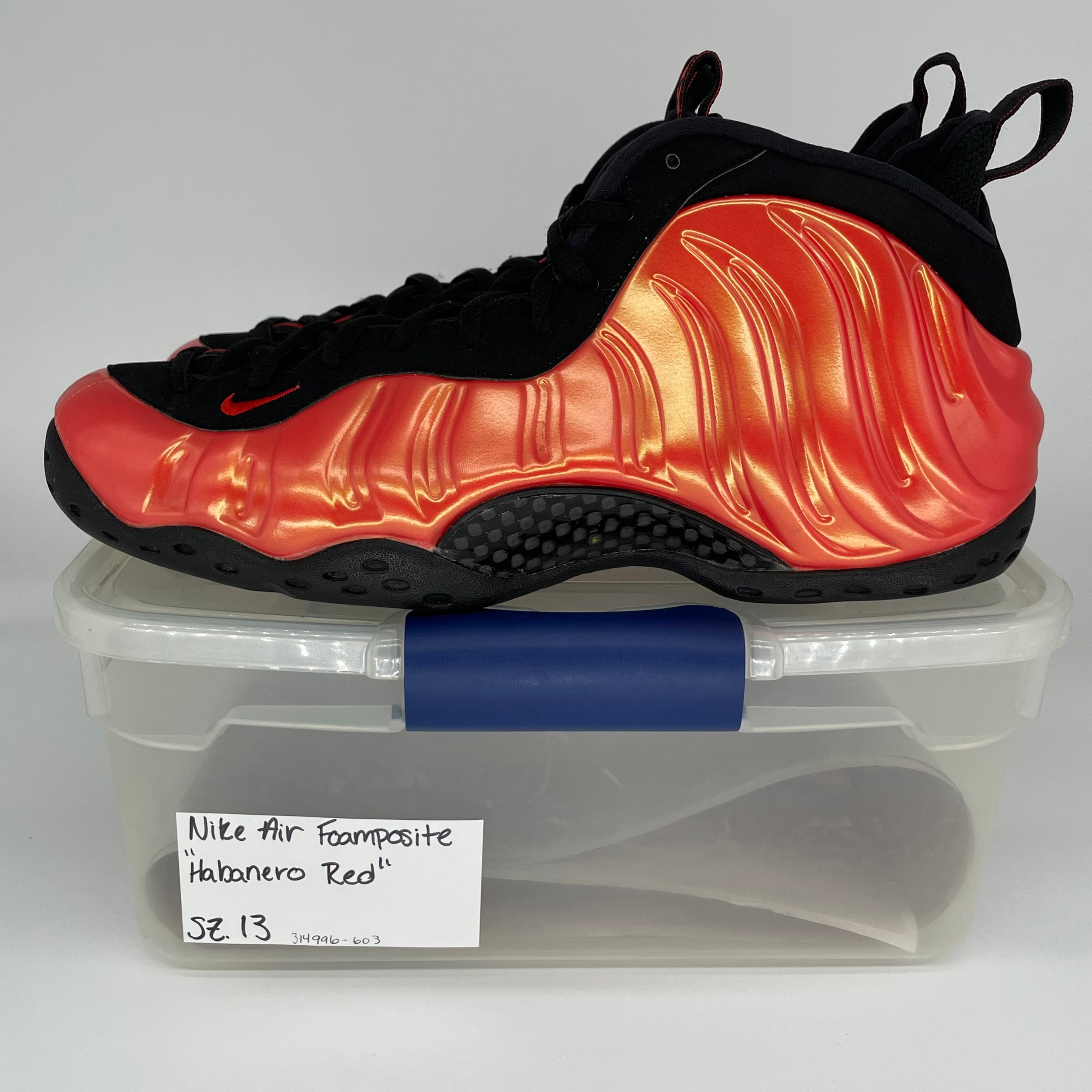 NIKE AIR FOAMPOSITE ONE HABANERO RED SIZE 13 314996-603