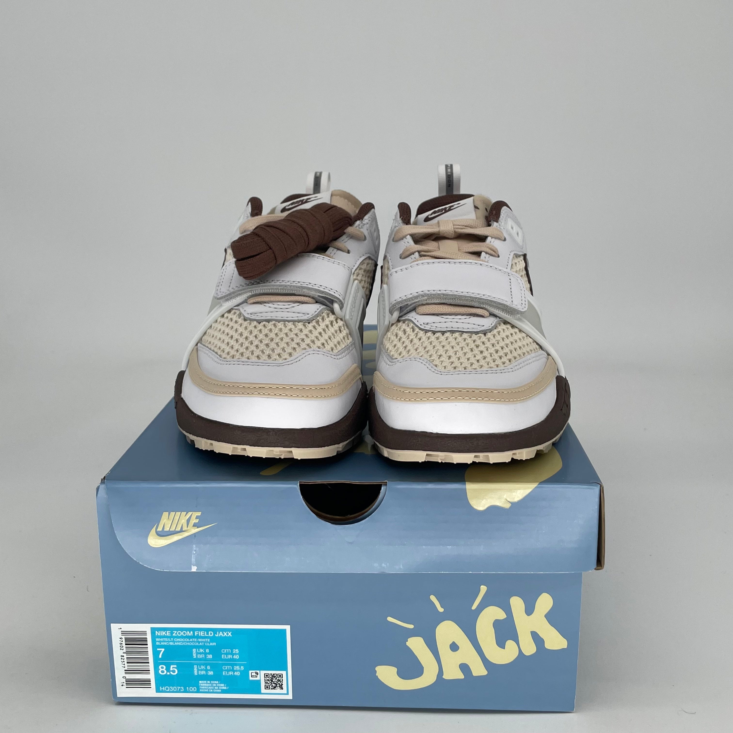 TRAVIS SCOTT NIKE ZOOM FIELD JAXX LIGHT CHOCOLATE HQ3073-100 SIZE 7/8.5W