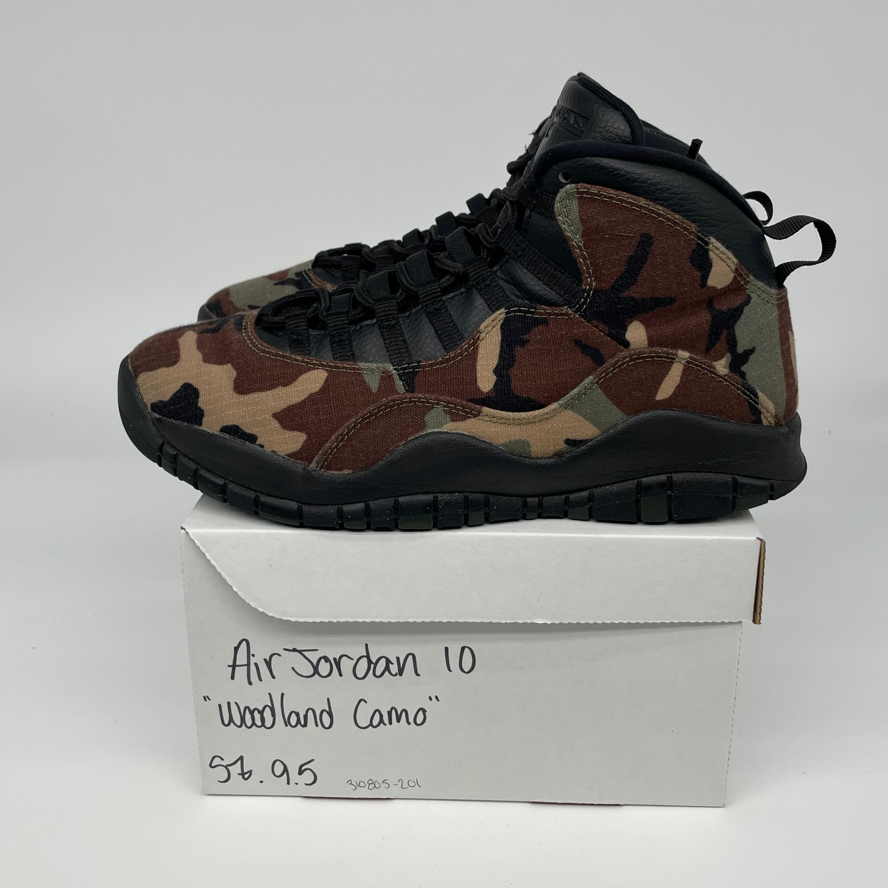 AIR JORDAN 10 WOODLAND CAMO SIZE 9.5 310805-201