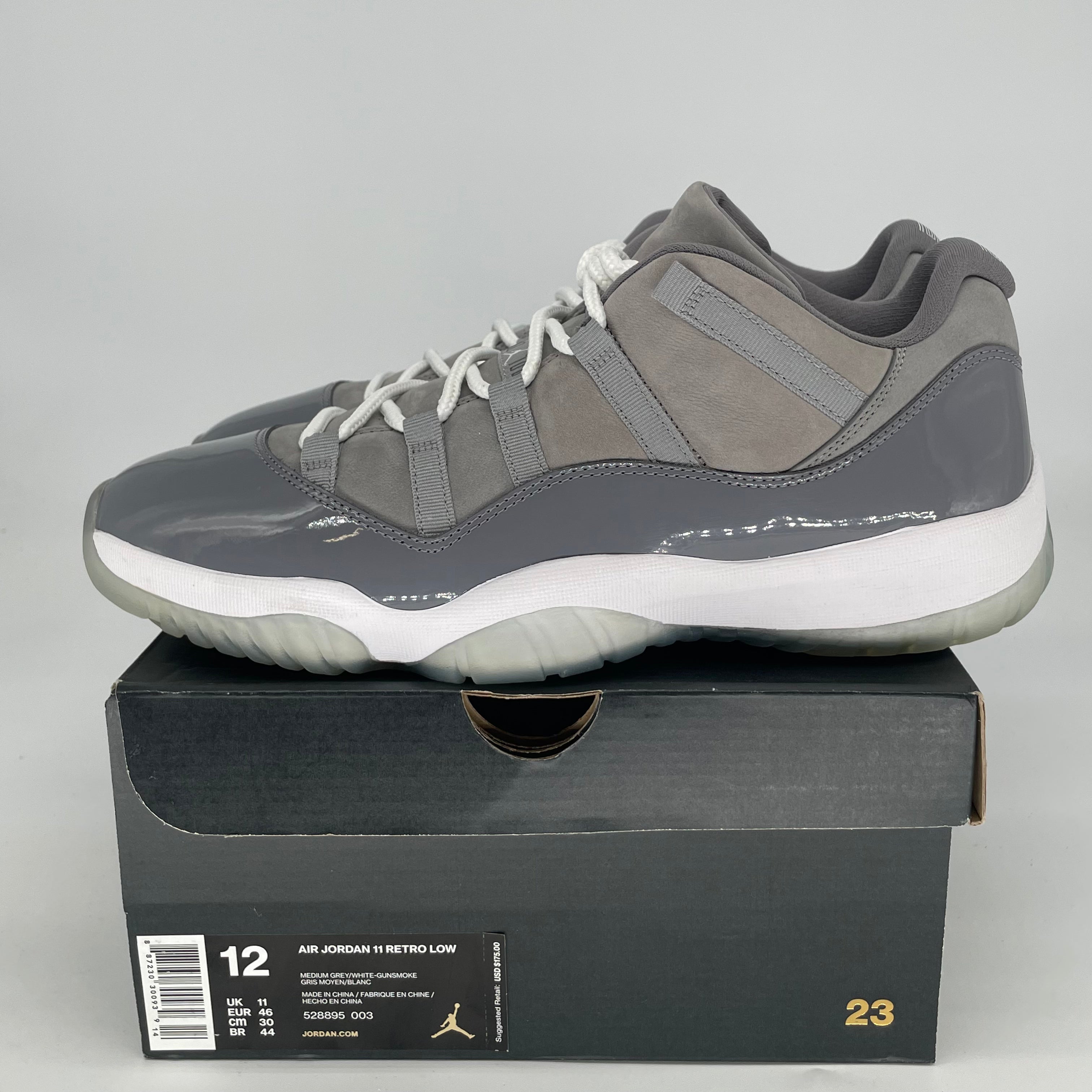 AIR JORDAN 11 LOW COOL GREY 528895-003 SIZE 12/13.5W