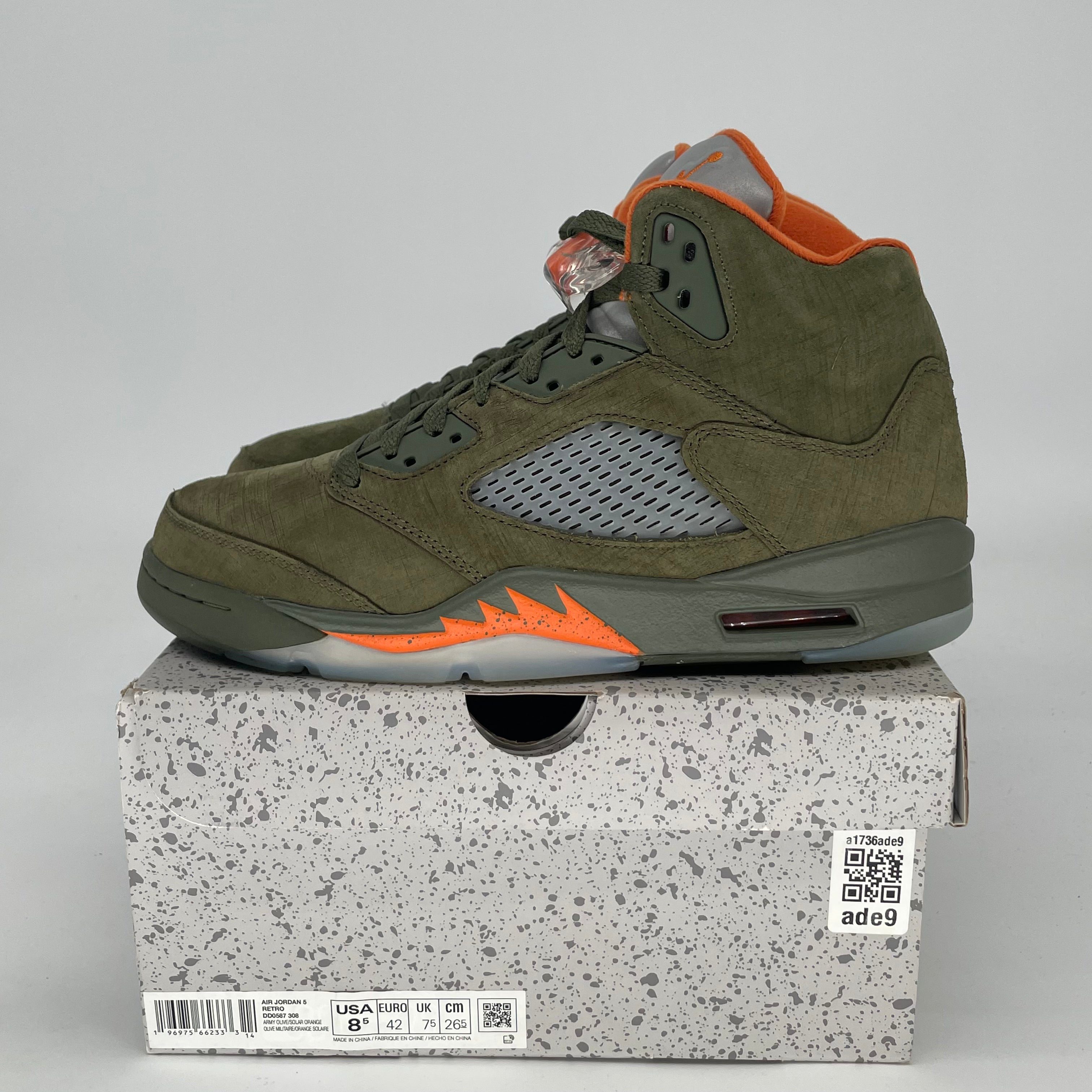 AIR JORDAN 5 OLIVE DD0587-308 SIZE 8.5/10W