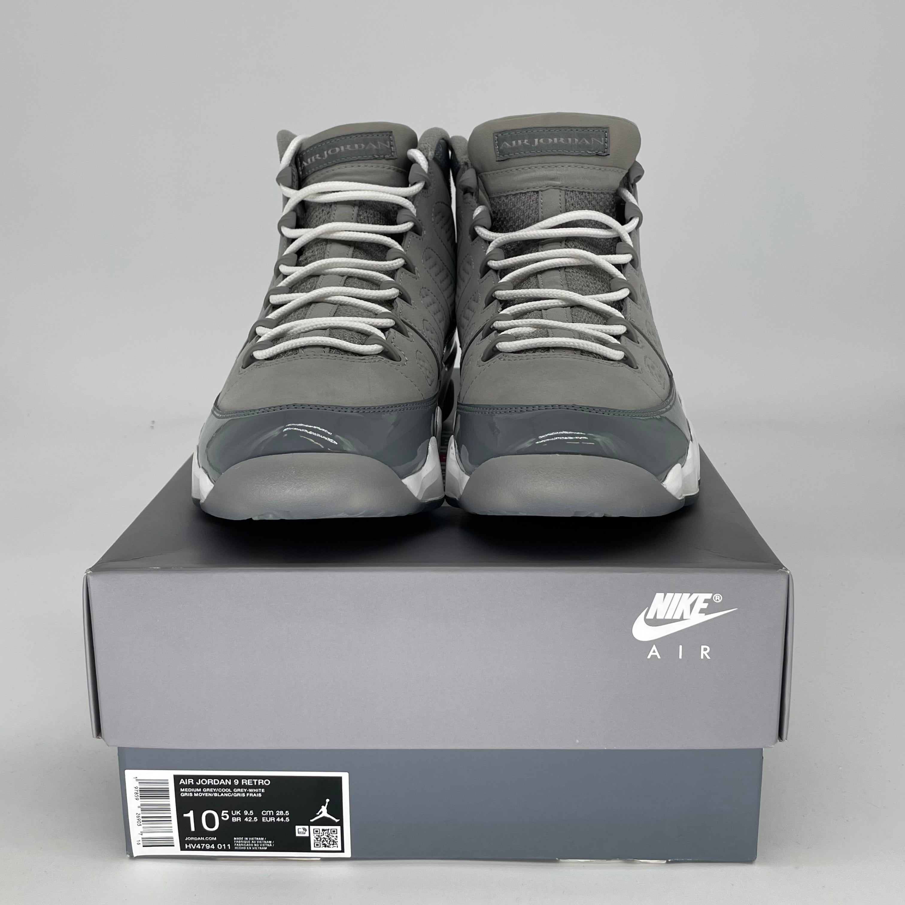 AIR JORDAN 9 COOL GREY SIZE 10.5/12W HV4794-011