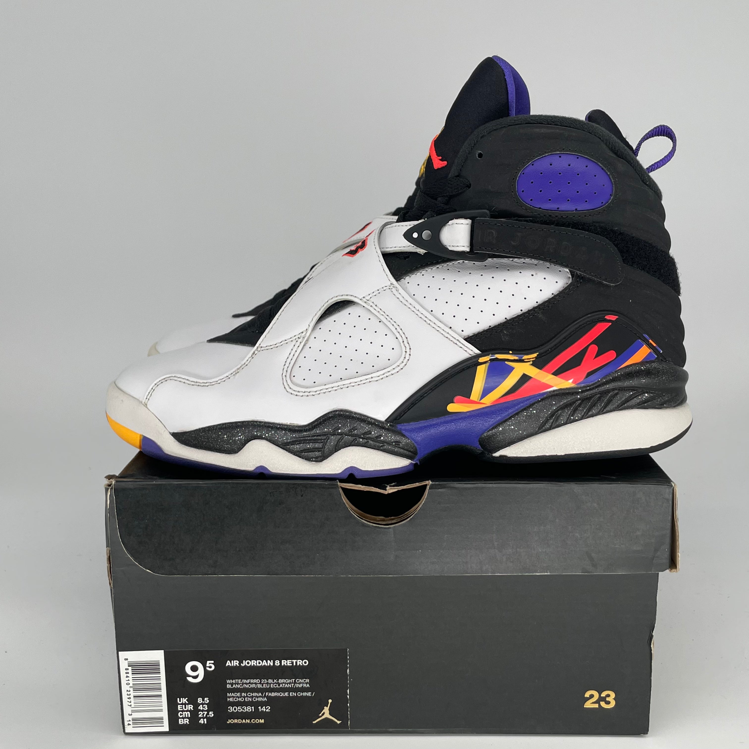 AIR JORDAN 8 THREE PEAT SIZE 9.5 305381-142