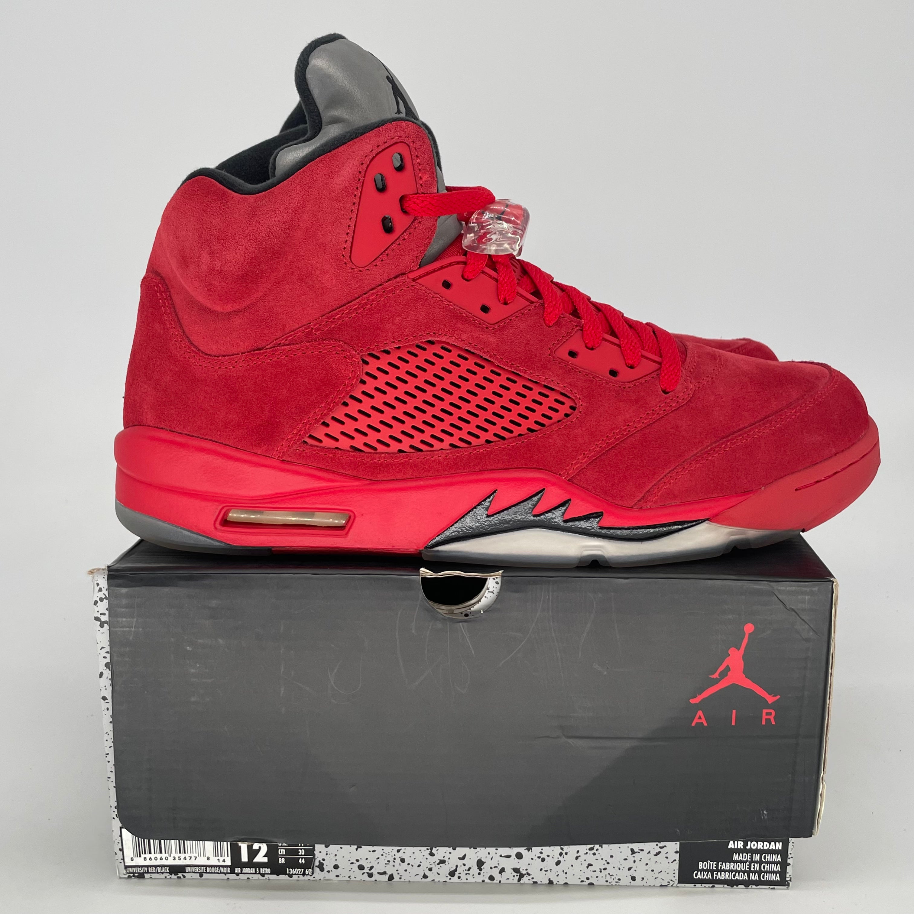 AIR JORDAN 5 RED SUEDE 136027-602 SIZE 12/13.5W