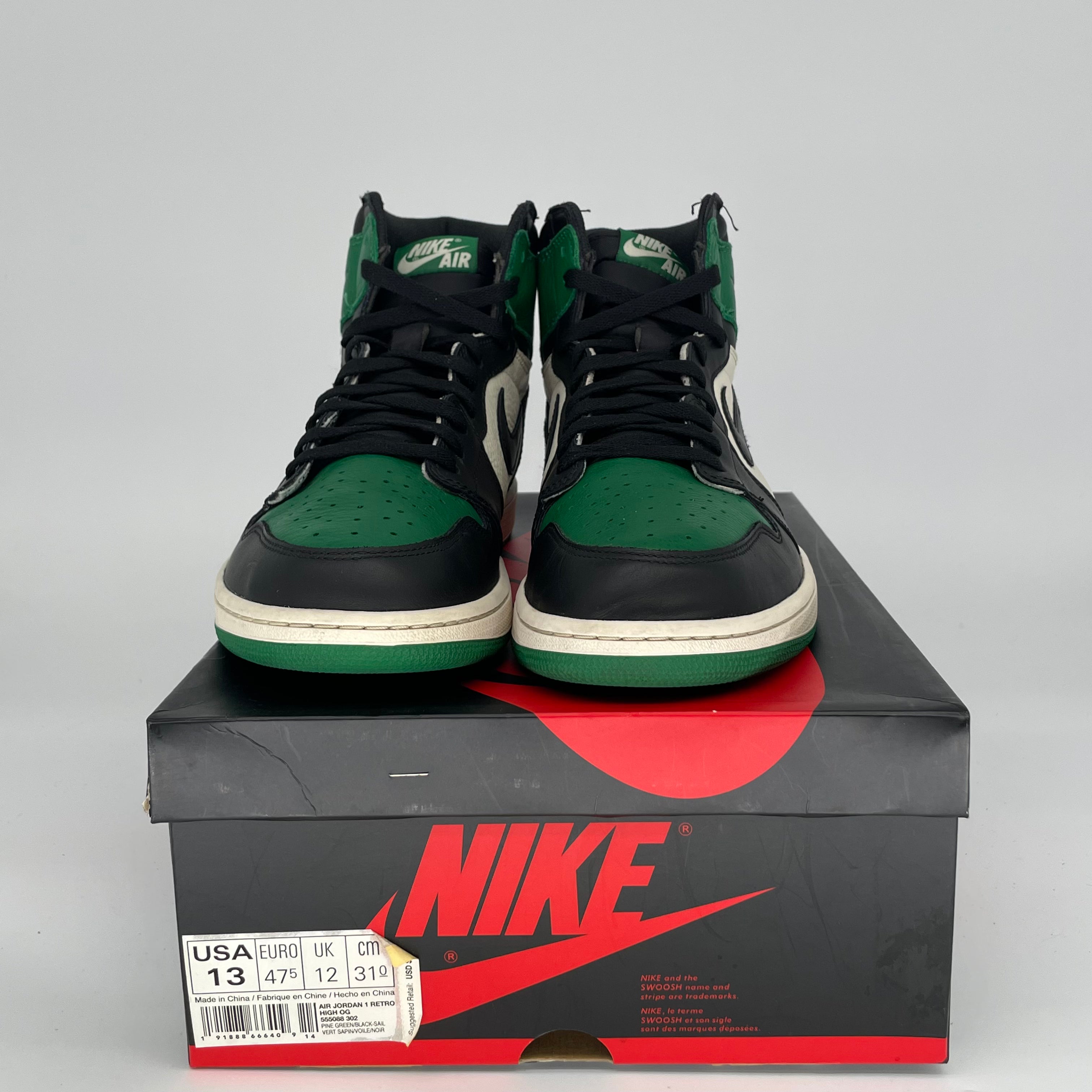 AIR JORDAN 1 PINE GREEN SIZE 13 555088-302