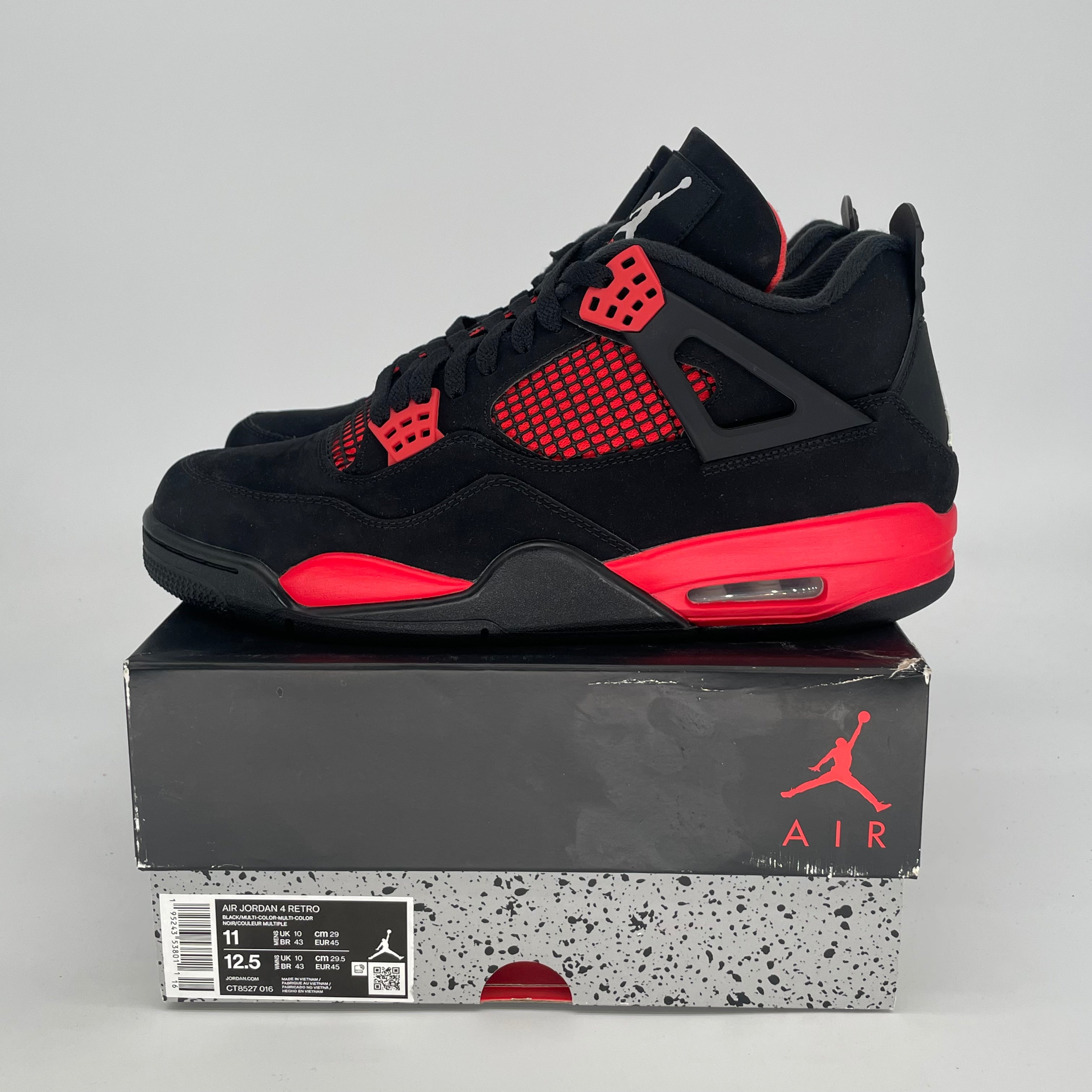 AIR JORDAN 4 RED THUNDER CT8527-016 SIZE 11/12.5W