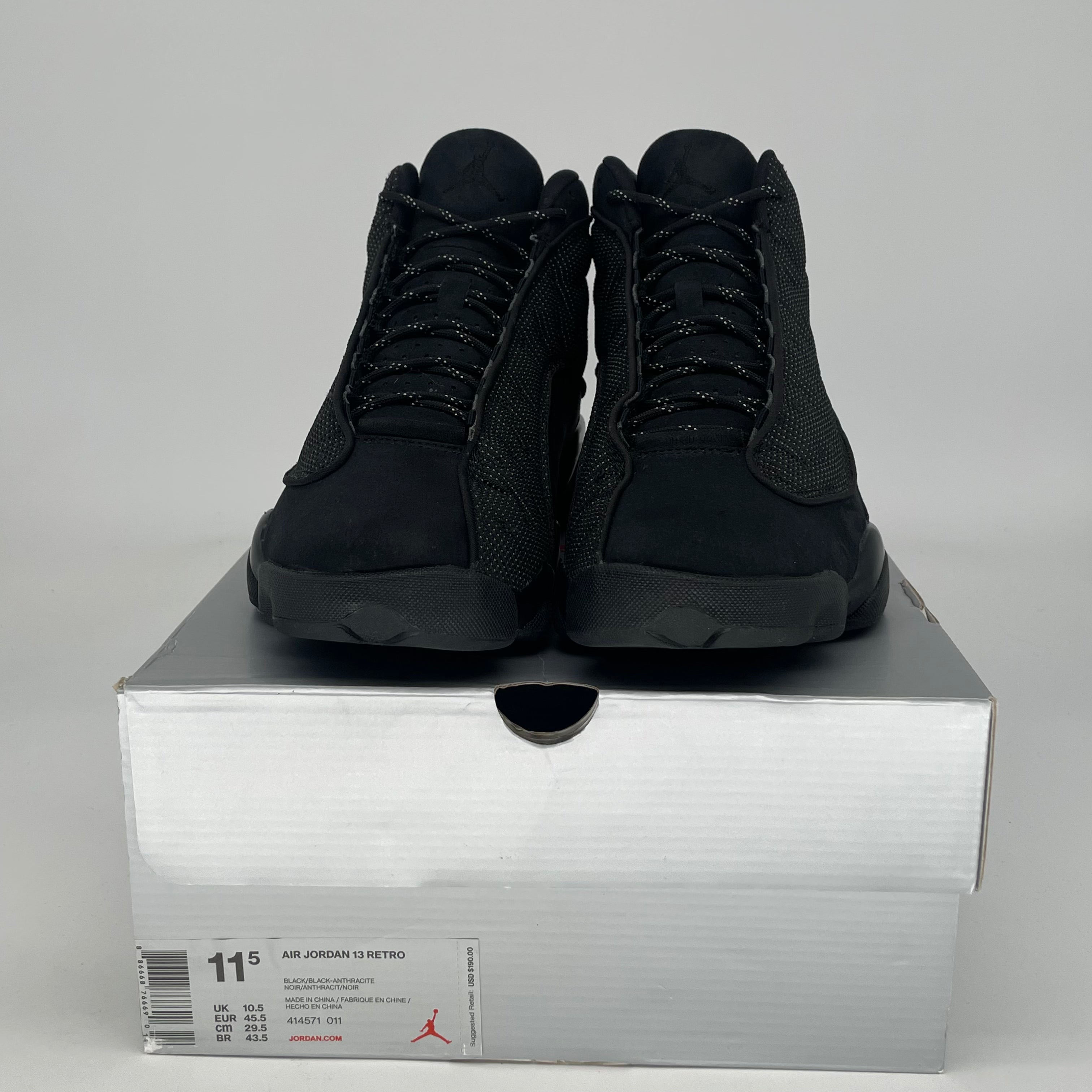 AIR JORDAN 13 BLACK CAT 414571-011 SIZE 11.5/13W