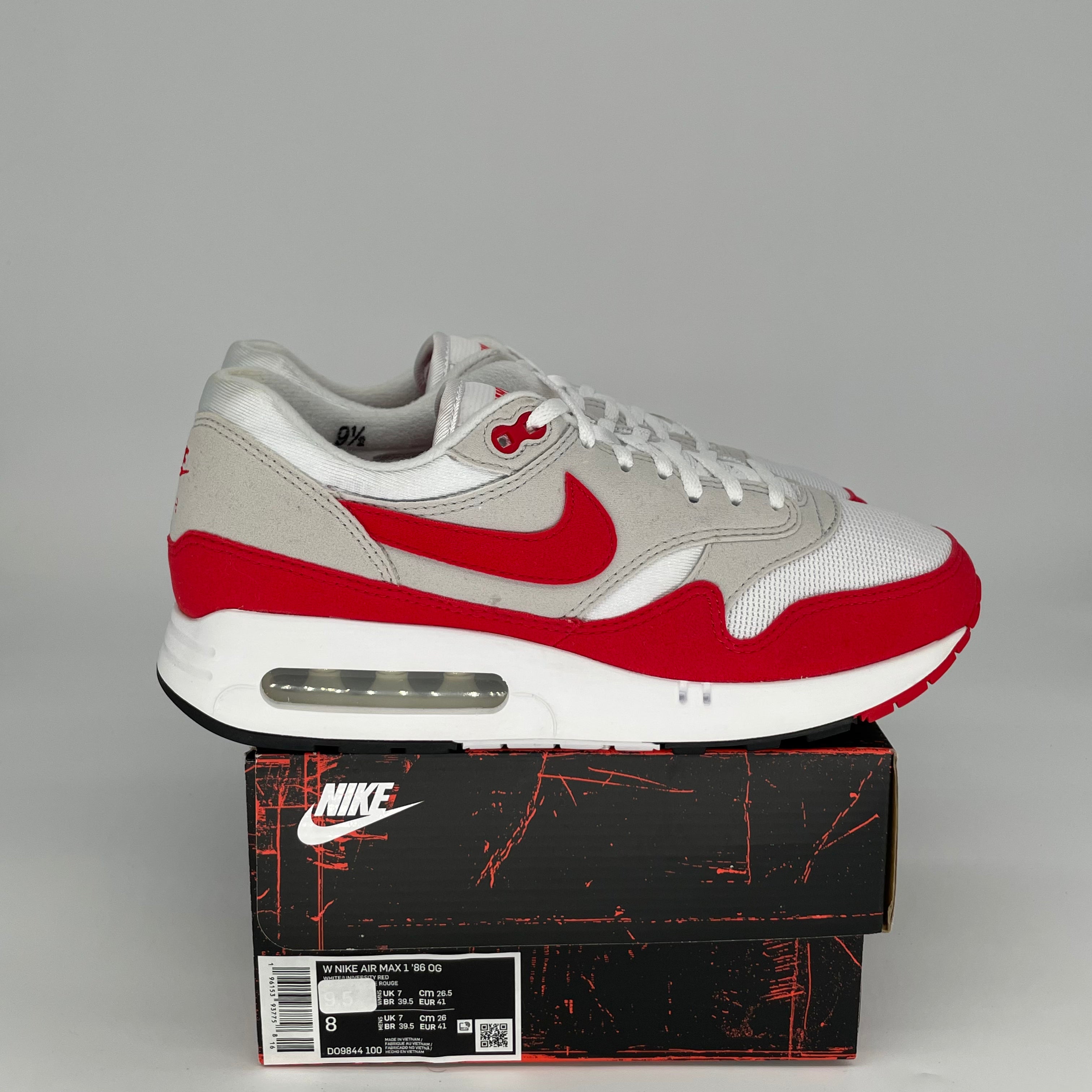 NIKE AIR MAX 1 BIG BUBBLE SPORT RED W SIZE 8/9.5W DO9844-100