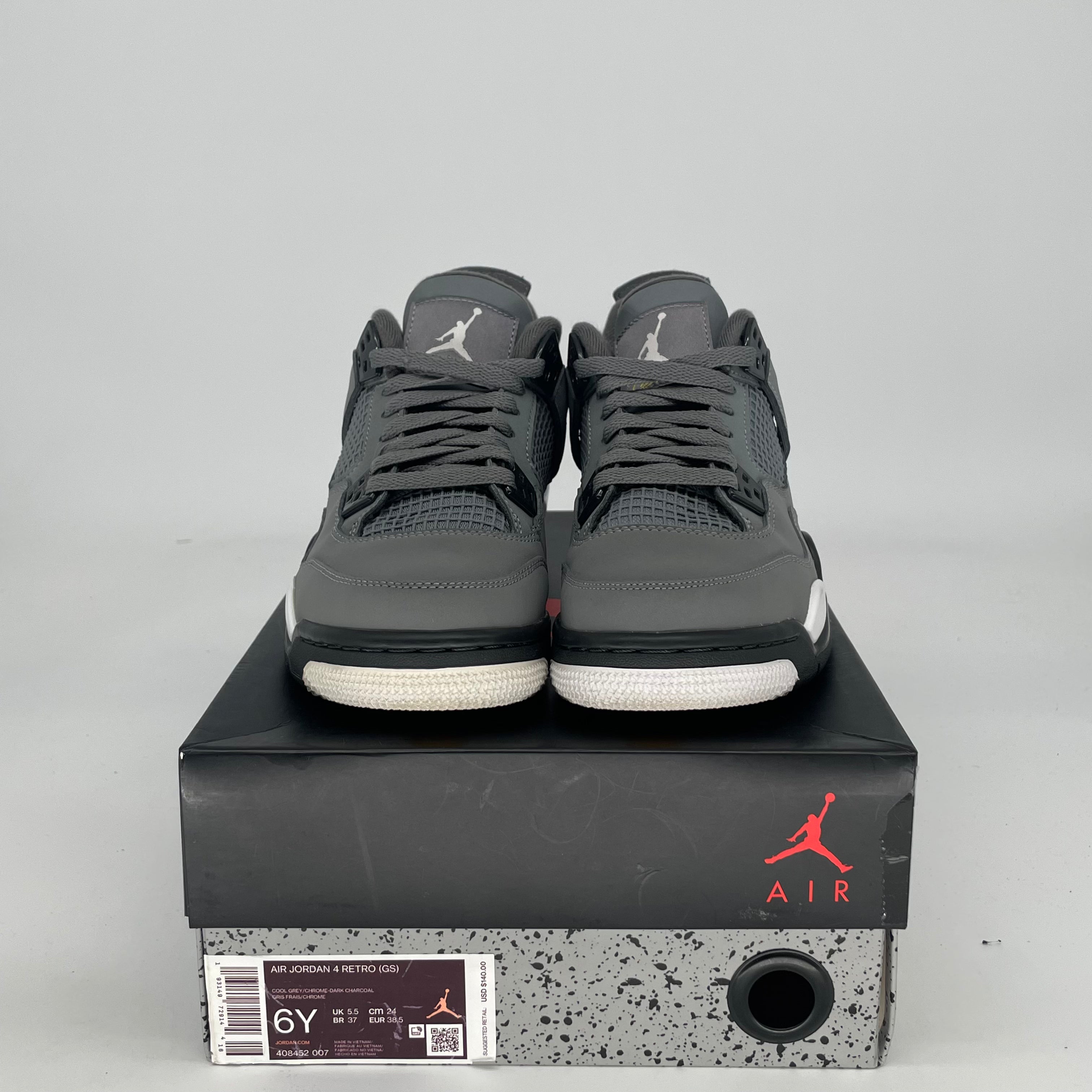 AIR JORDAN 4 COOL GREY 408452-007 SIZE 6/7.5W