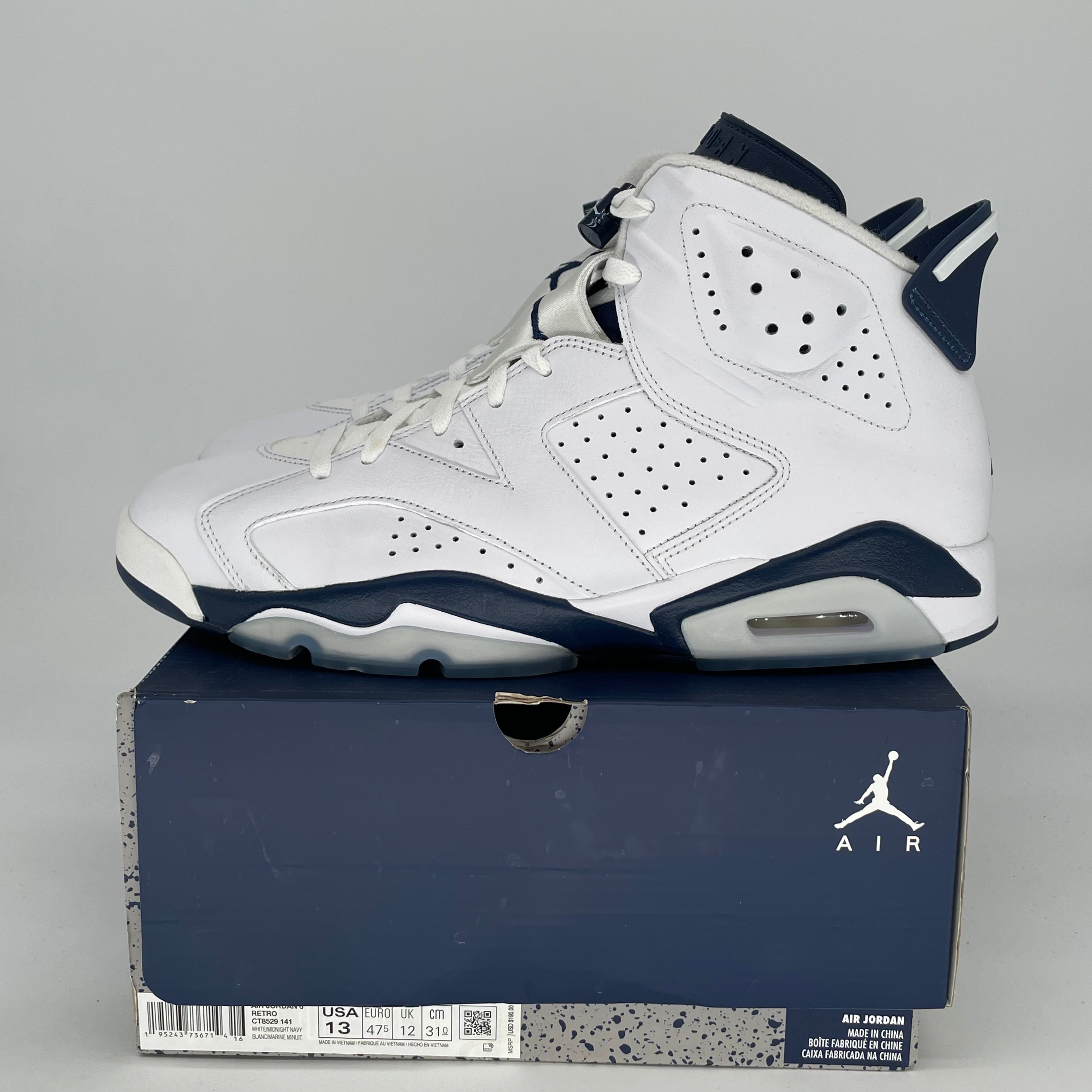 AIR JORDAN 6 MIDNIGHT NAVY SIZE 13 CT8529-141
