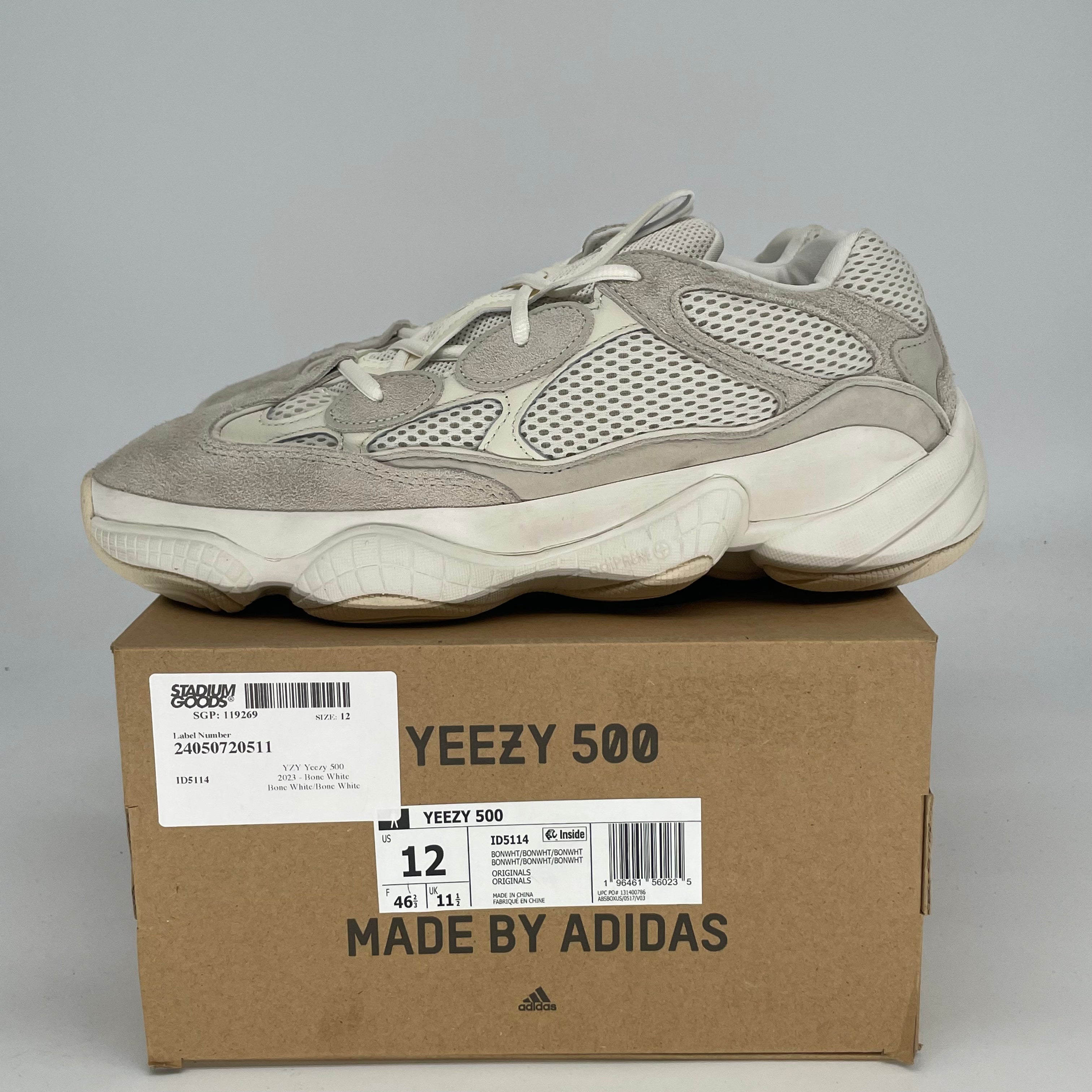 ADIDAS YEEZY 500 BONE WHITE ID5114 SIZE 12/13.5W