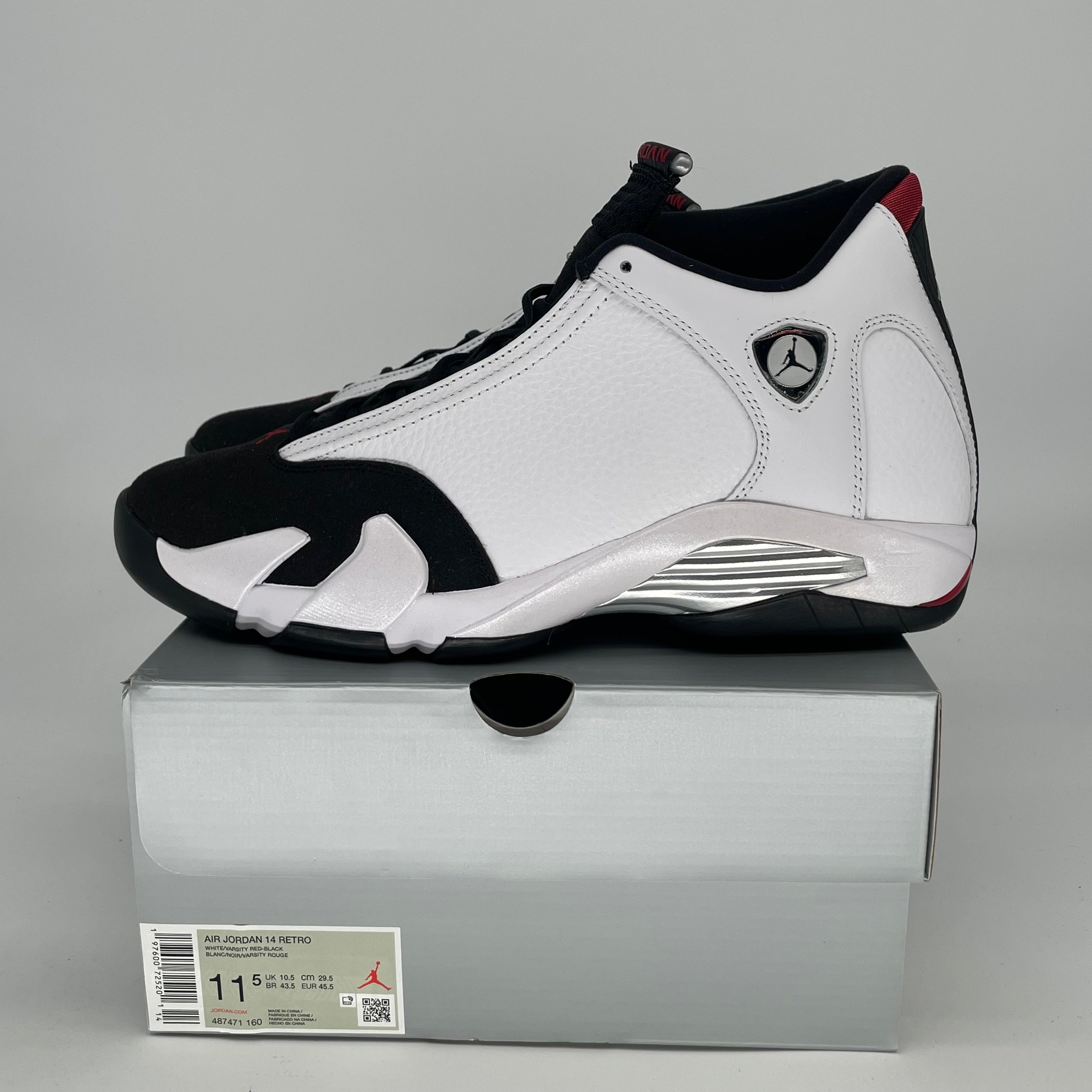 AIR JORDAN 14 BLACK TOE 487471-160 SIZE 11.5/13W