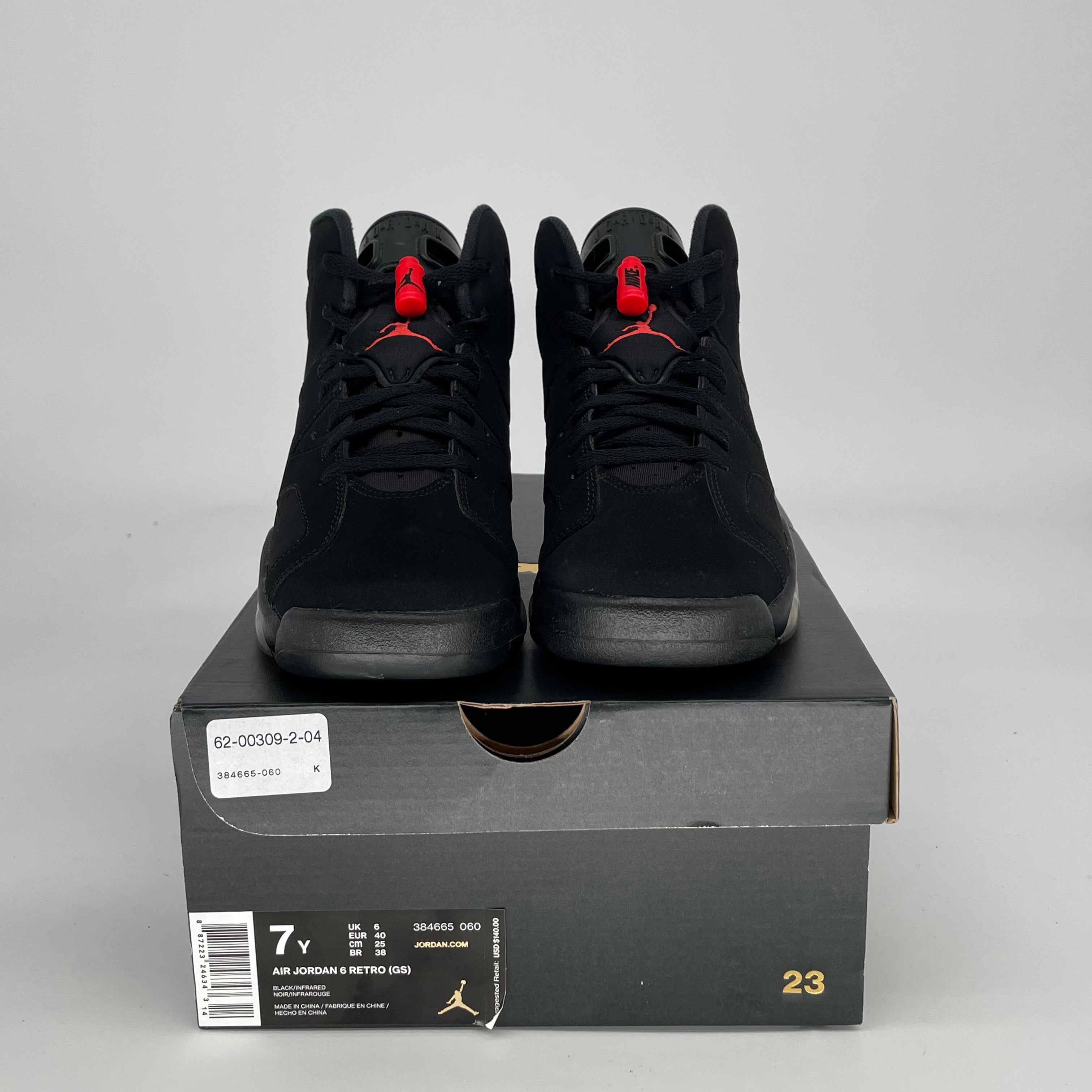 AIR JORDAN 6 BLACK INFRARED SIZE 7/8.5W 384665-060