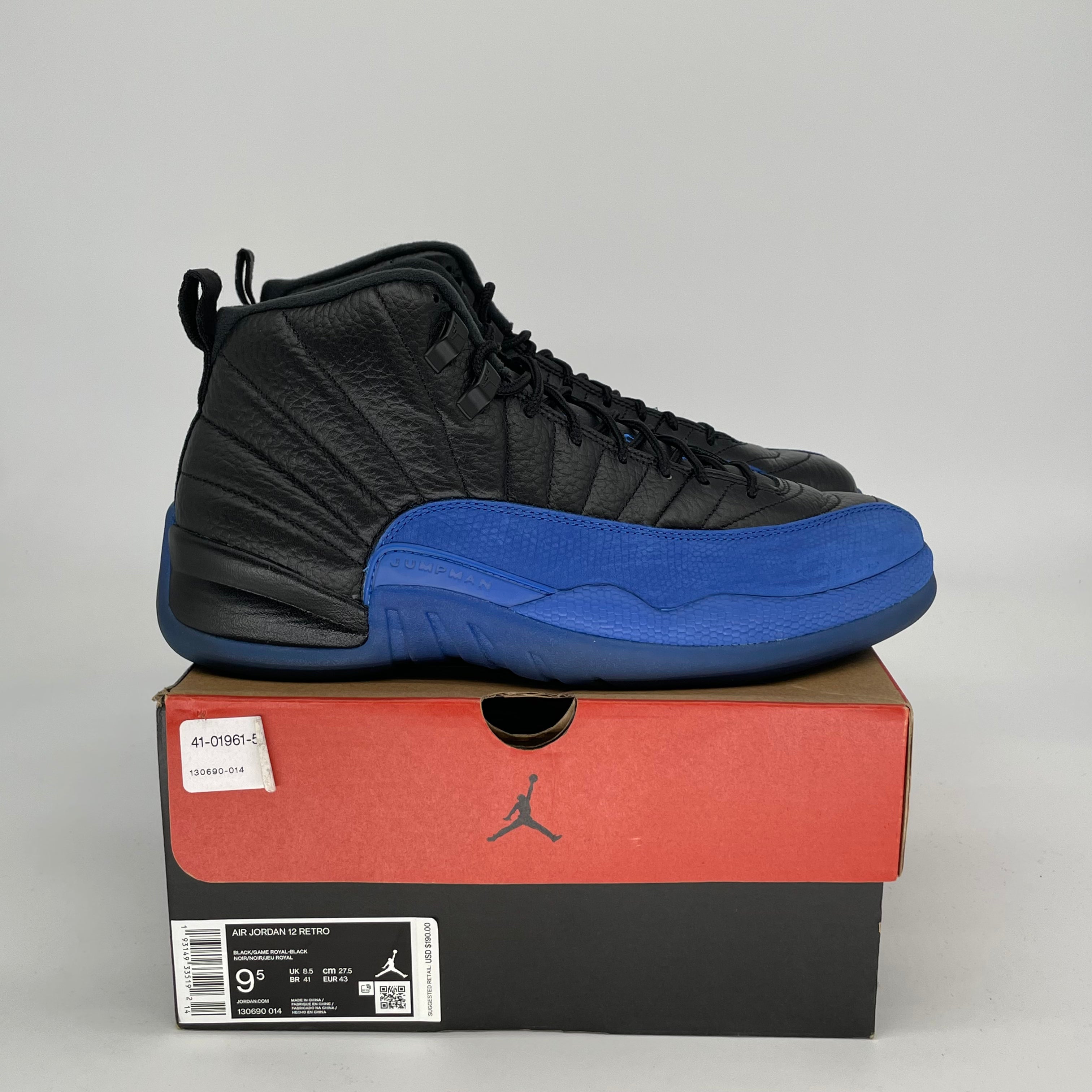 AIR JORDAN 12 BLACK GAME ROYAL SIZE 9.5/11W 130690-014