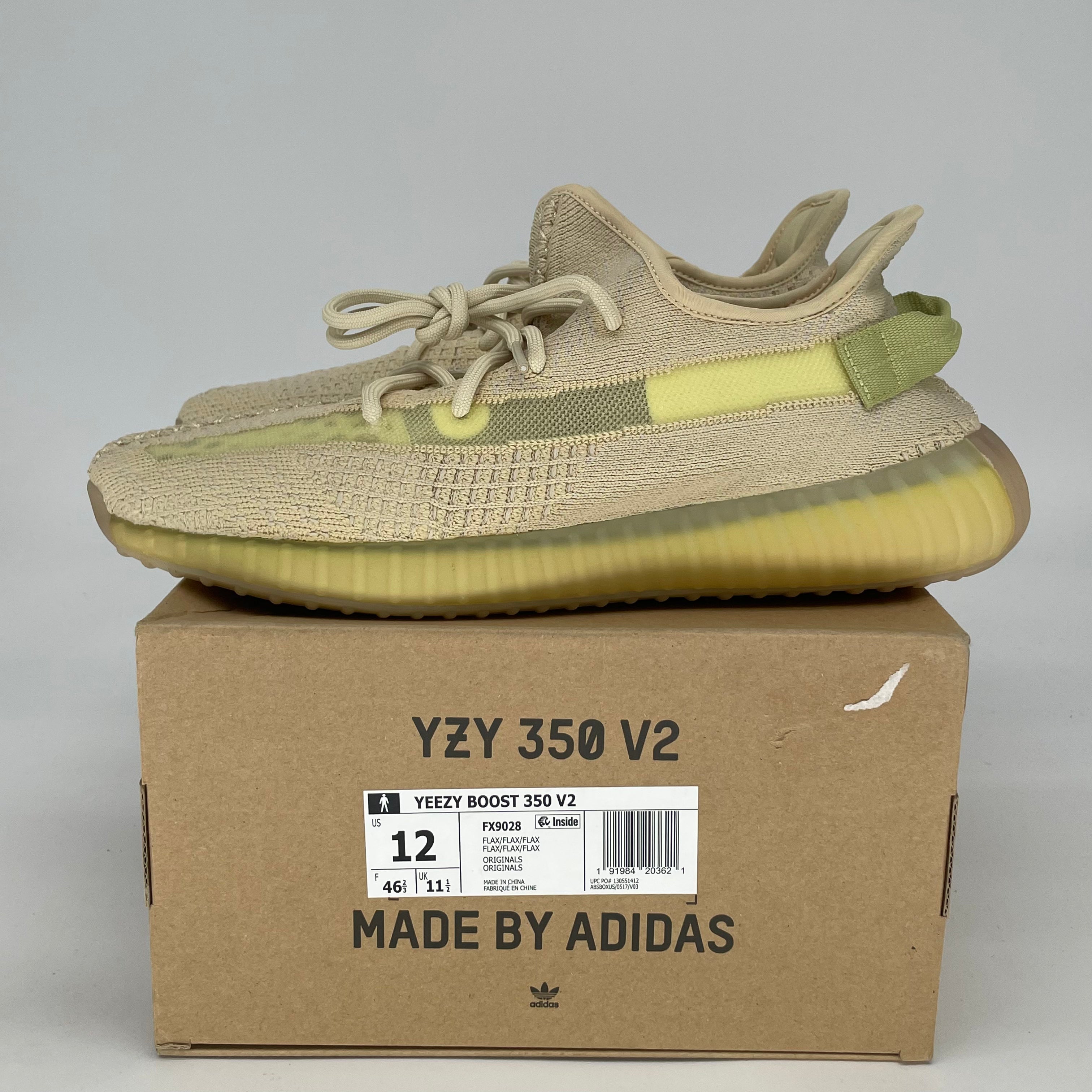 ADIDAS YEEZY 350 V2 FLAX FX9028 SIZE 12/13.5W