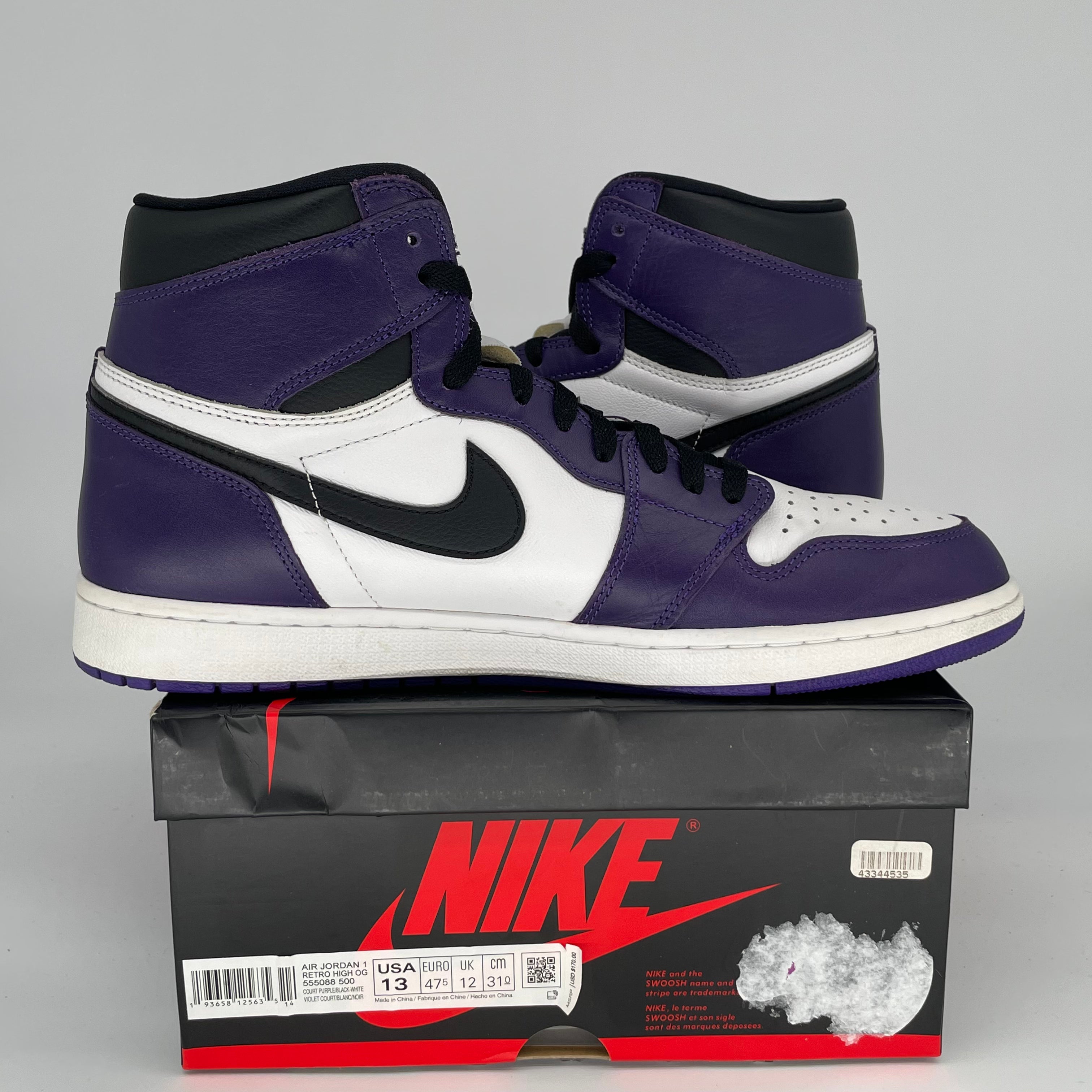 AIR JORDAN 1 COURT PURPLE 2.0 SIZE 13 555088-500