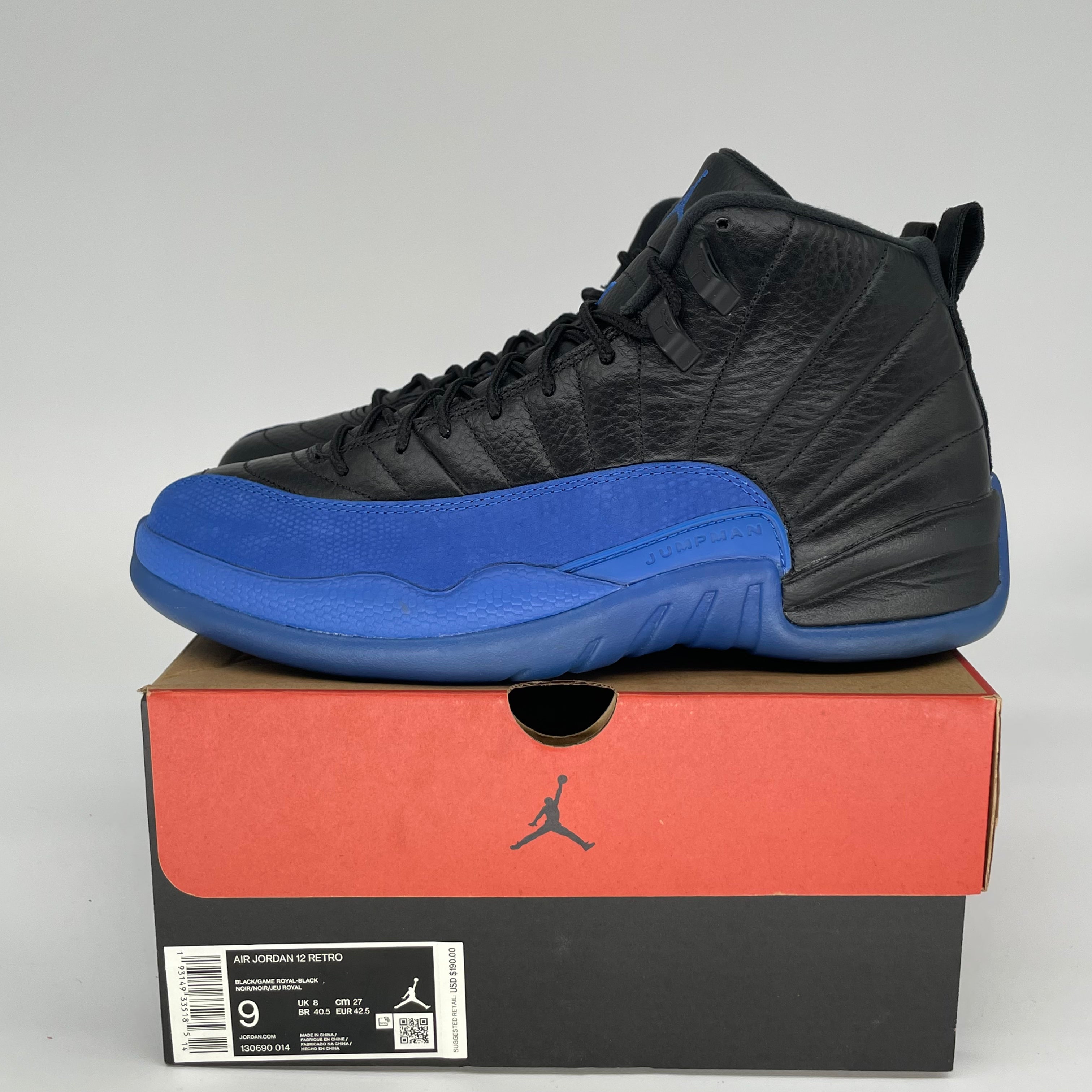 AIR JORDAN 12 GAME ROYAL SIZE 9 130690-014