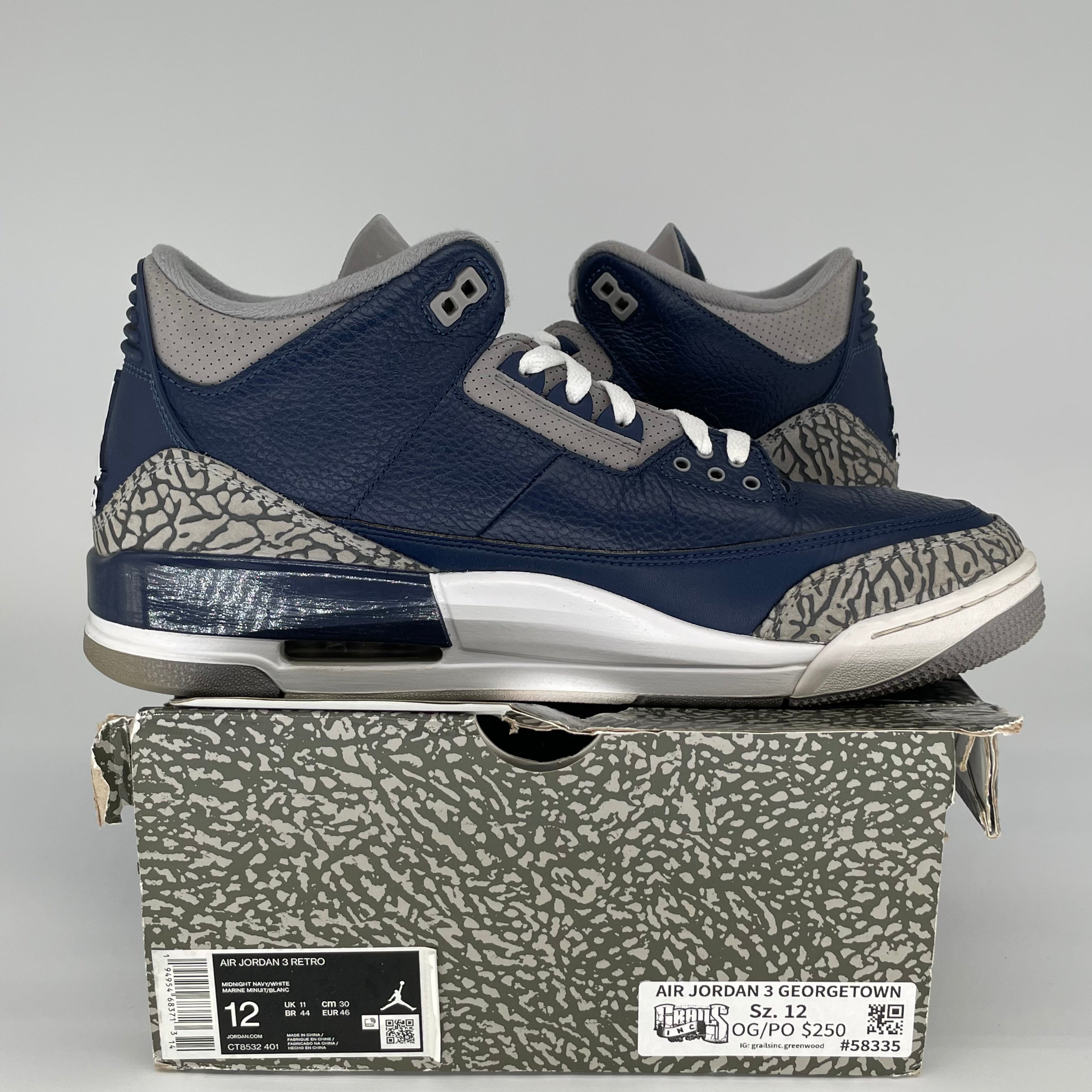 AIR JORDAN 3 GEORGETOWN SIZE 12 CT8532-401