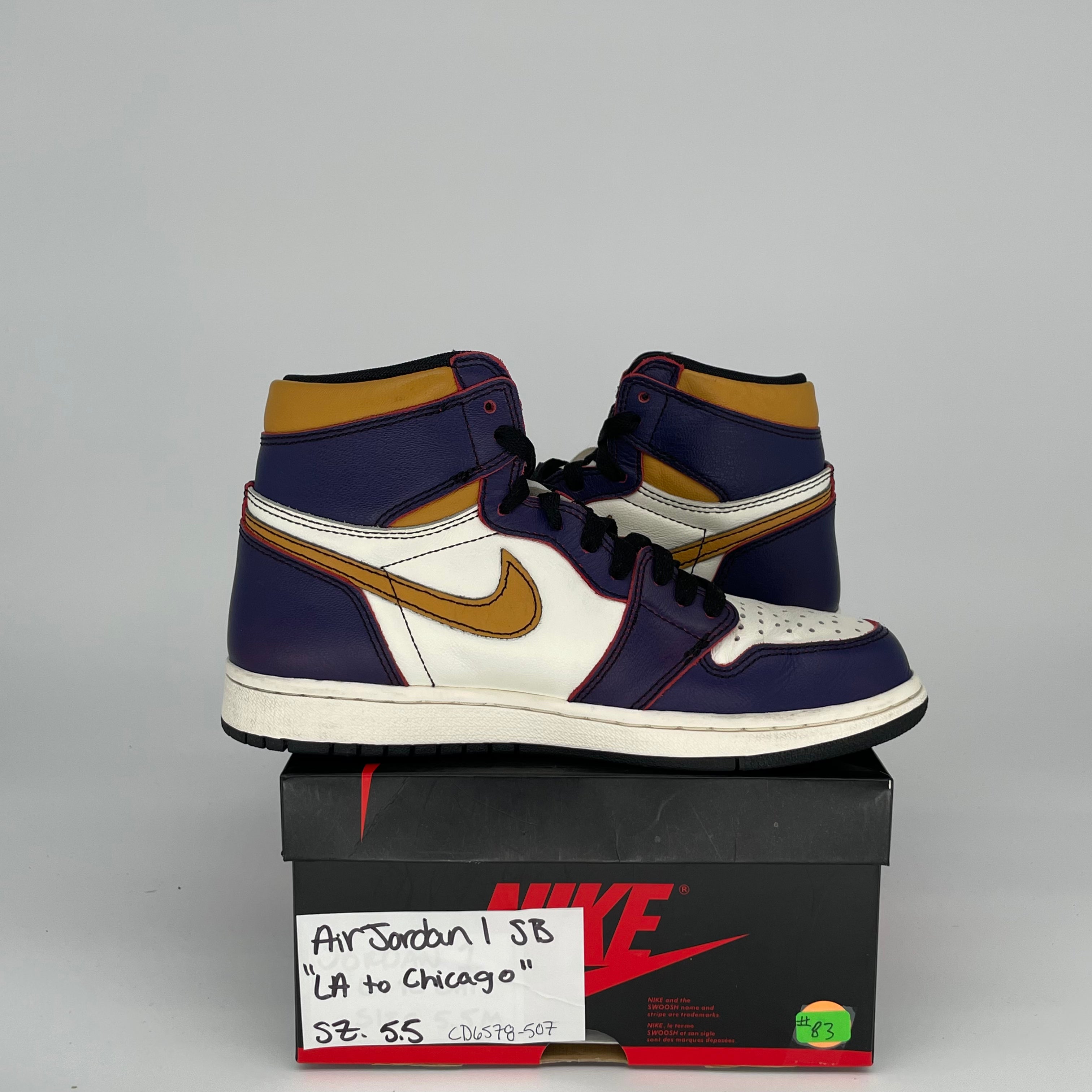 AIR JORDAN 1 SB LA TO CHICAGO SIZE 5.5 CD6578-507