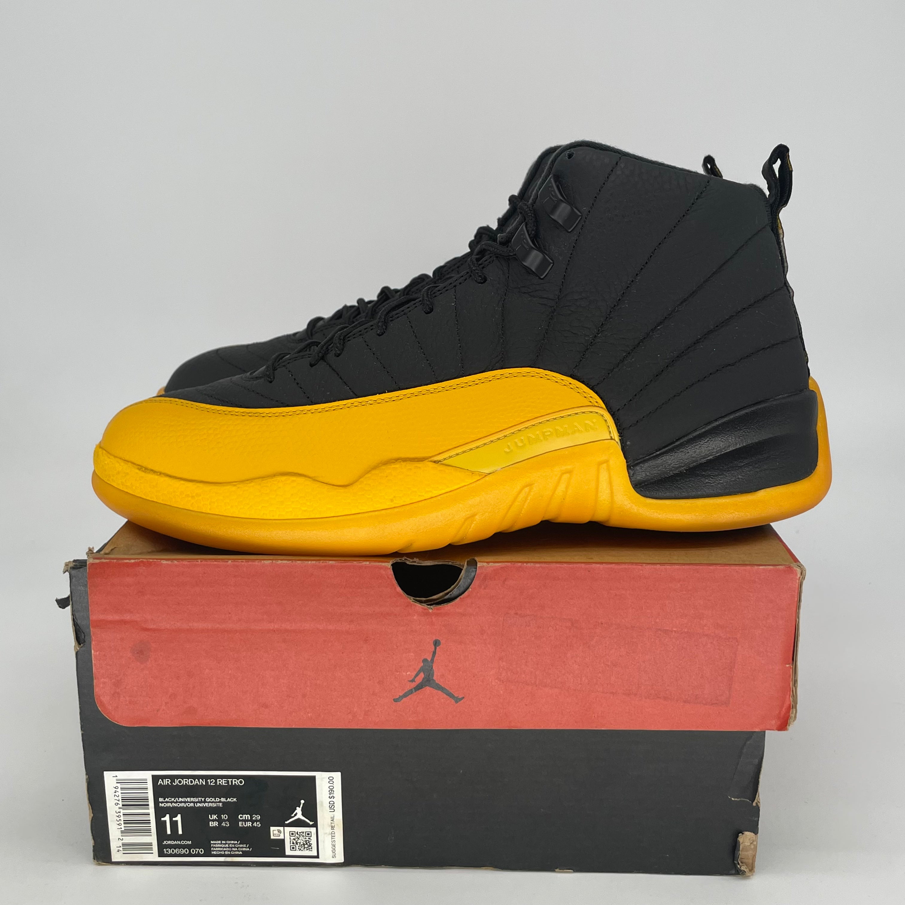 AIR JORDAN 12 UNIVERSITY GOLD 130690-070 SIZE 11/12.5W