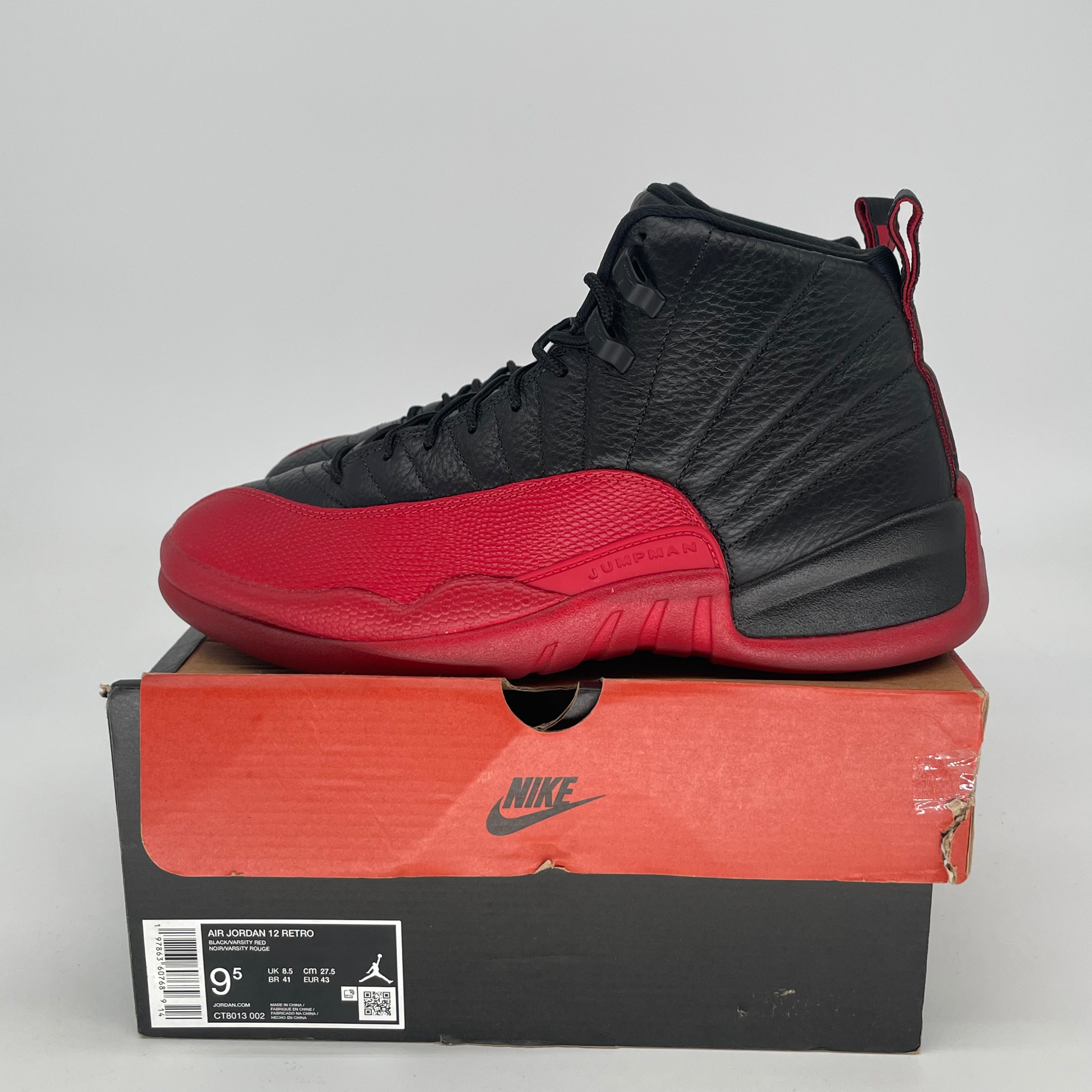 AIR JORDAN 12 FLU GAME CT8013-002 SIZE 9.5/11W