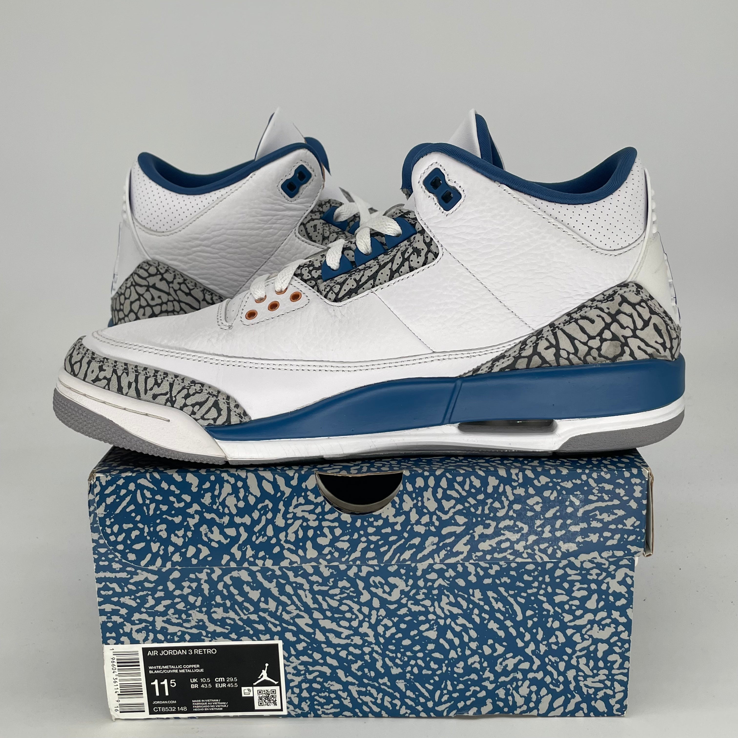 AIR JORDAN 3 WIZARDS CT8532-148 SIZE 11.5/13W