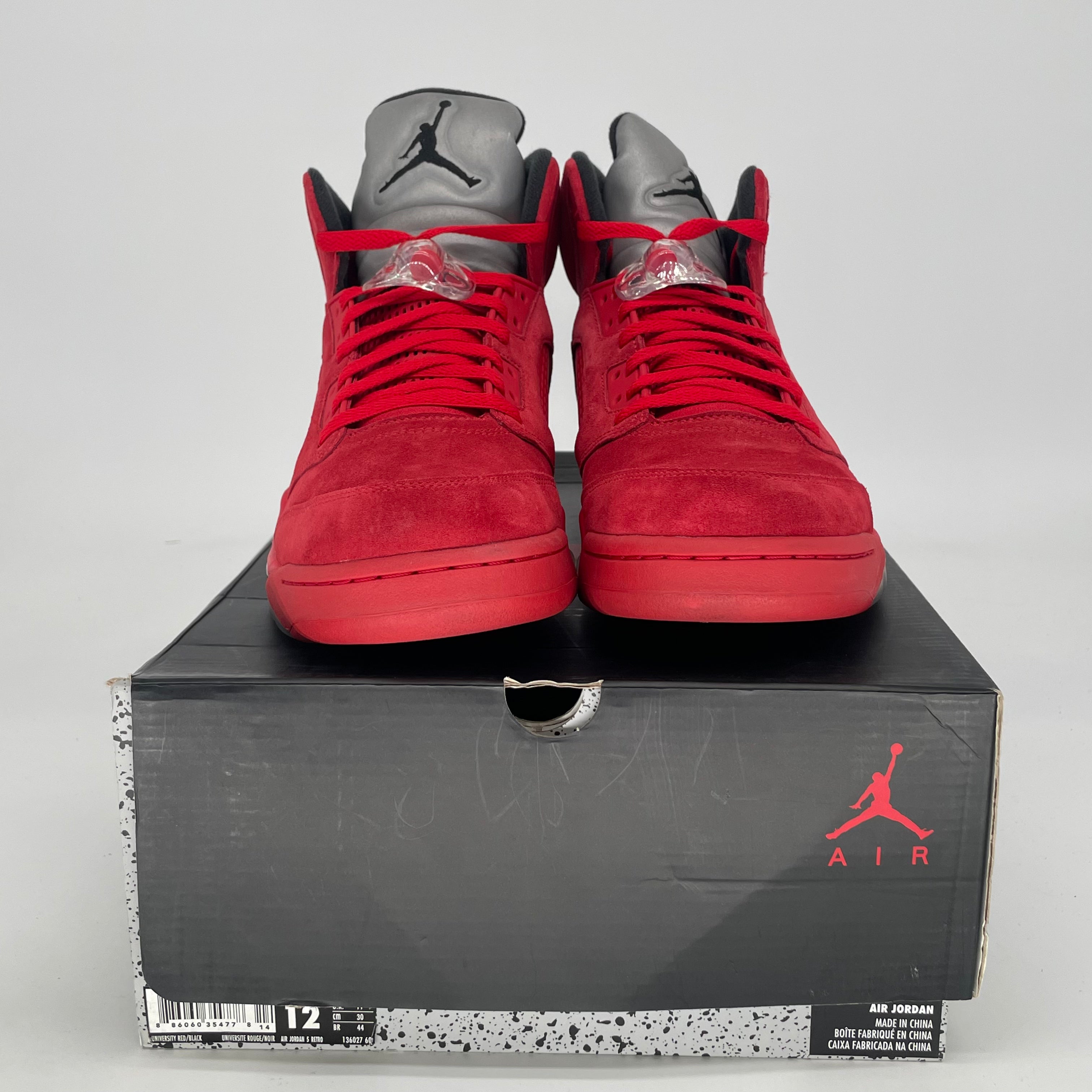 AIR JORDAN 5 RED SUEDE 136027-602 SIZE 12/13.5W