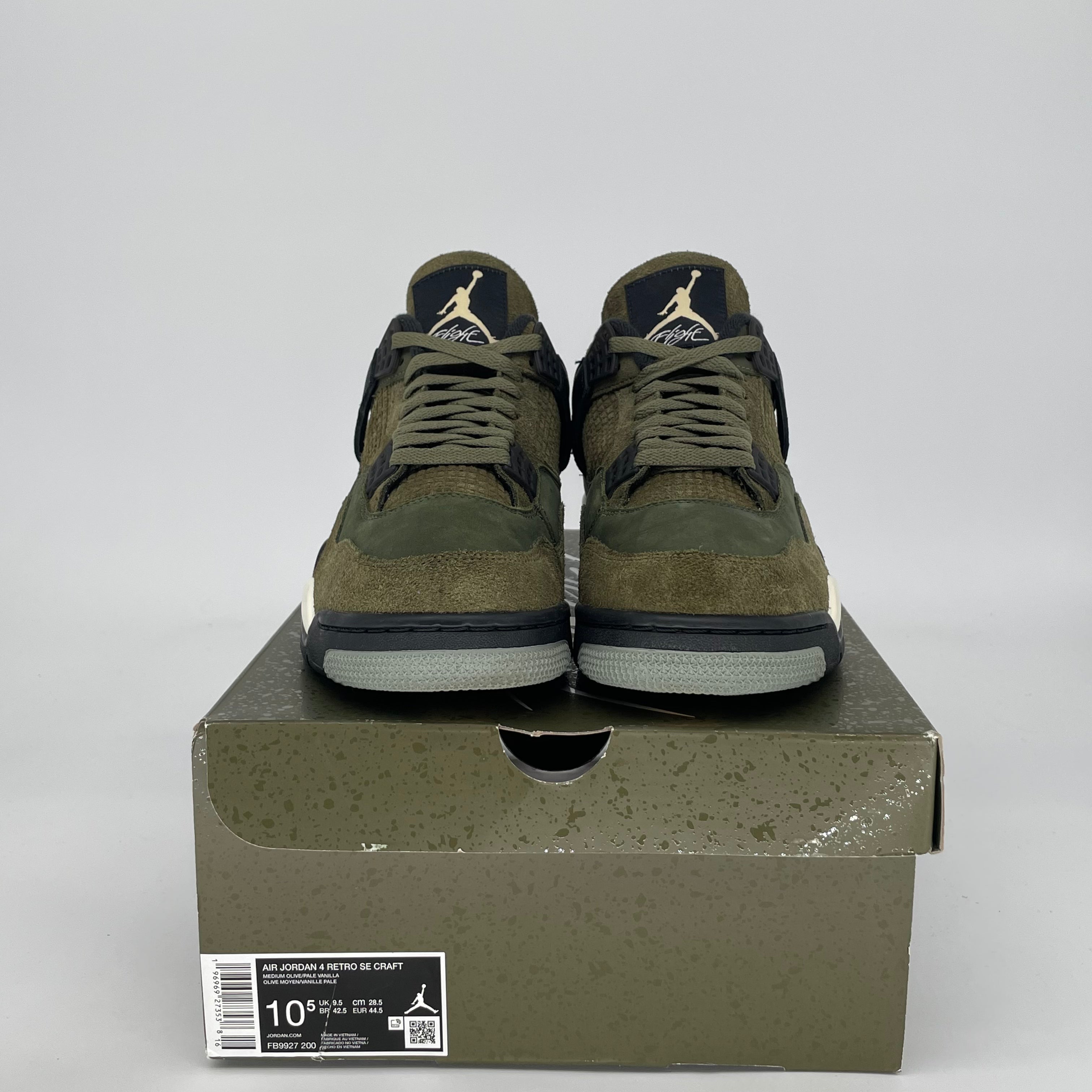AIR JORDAN 4 CRAFT MEDIUM OLIVE FB9927-200 SIZE 10.5/12W