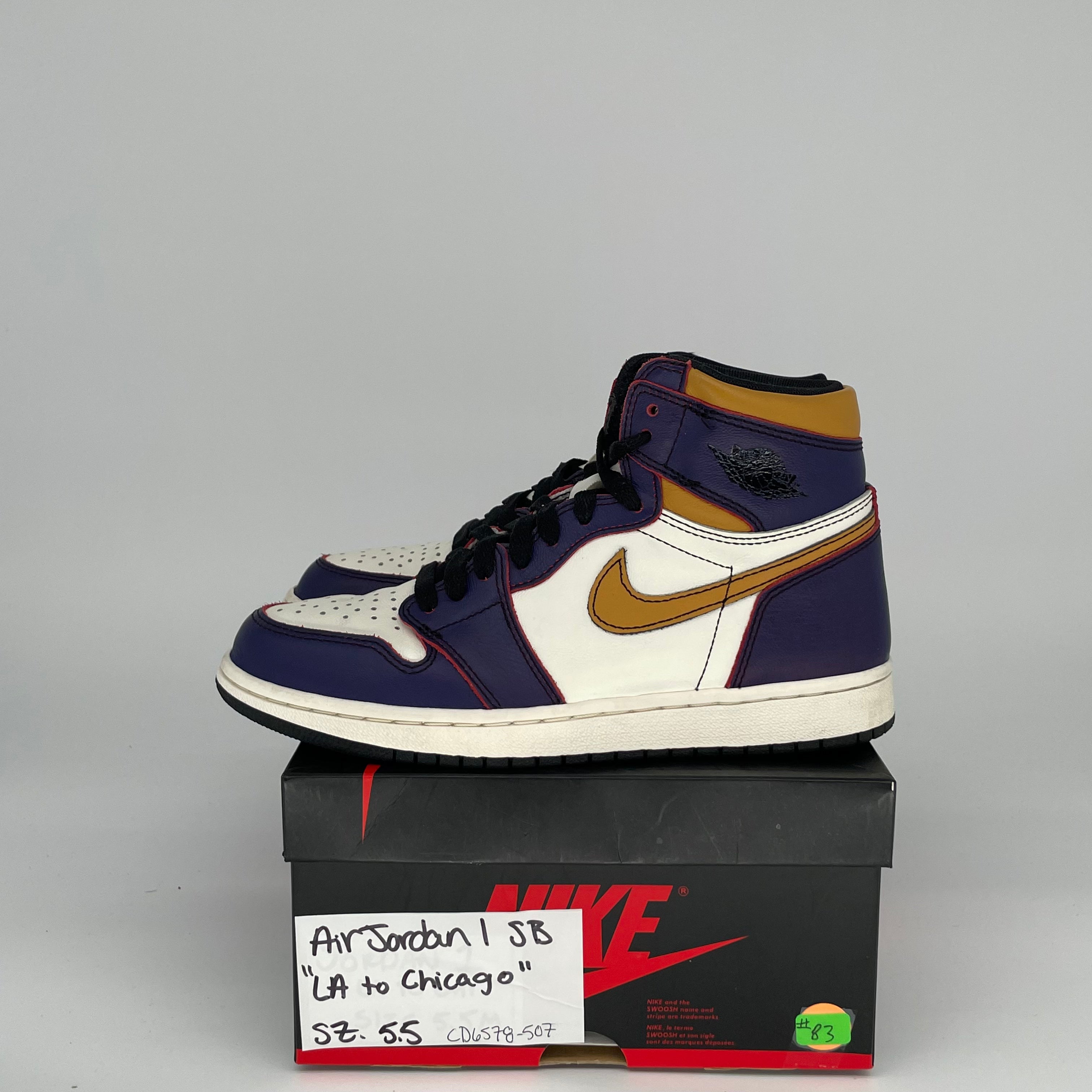 AIR JORDAN 1 SB LA TO CHICAGO SIZE 5.5 CD6578-507