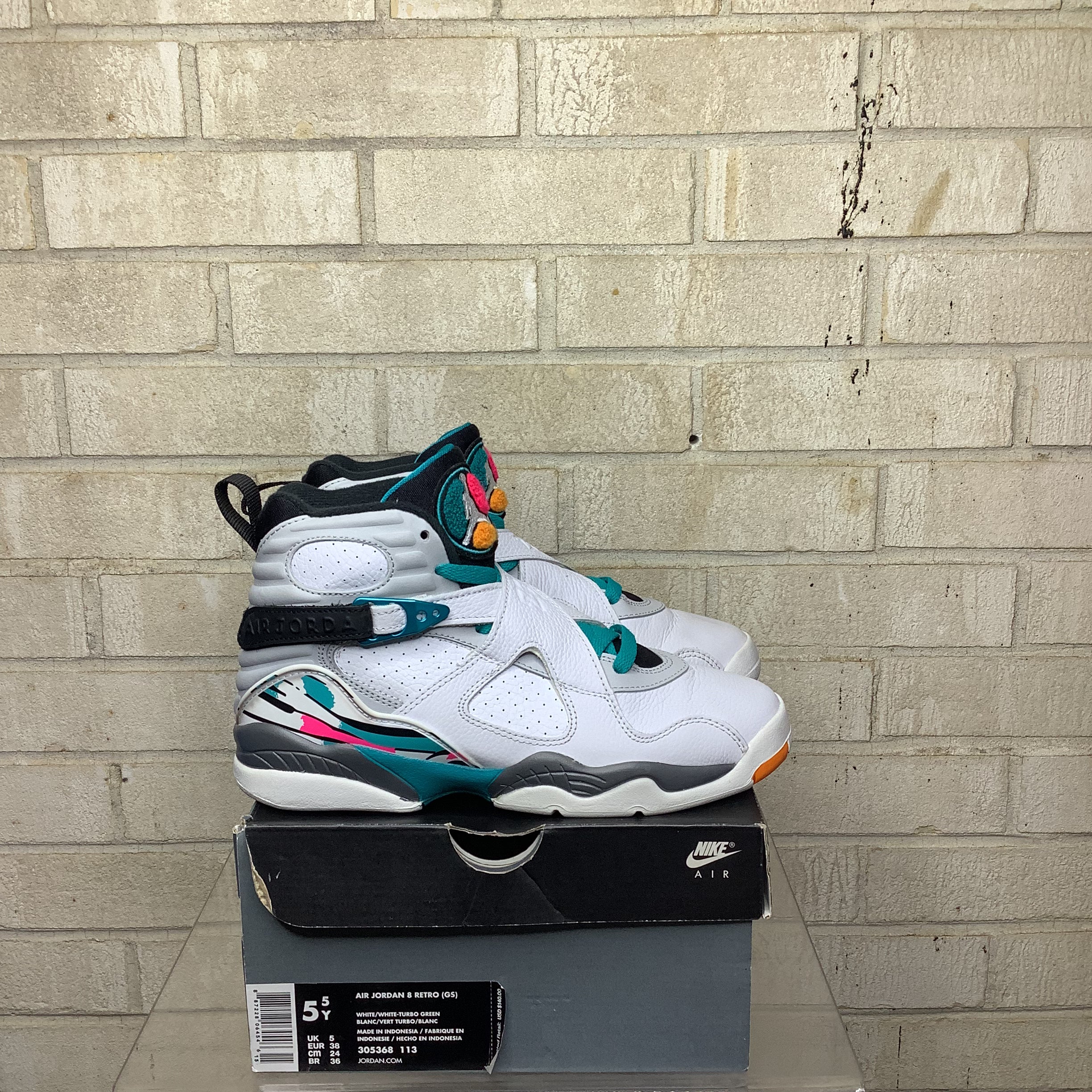 AIR JORDAN 8 SOUTH BEACH SIZE 5.5Y 305368-113