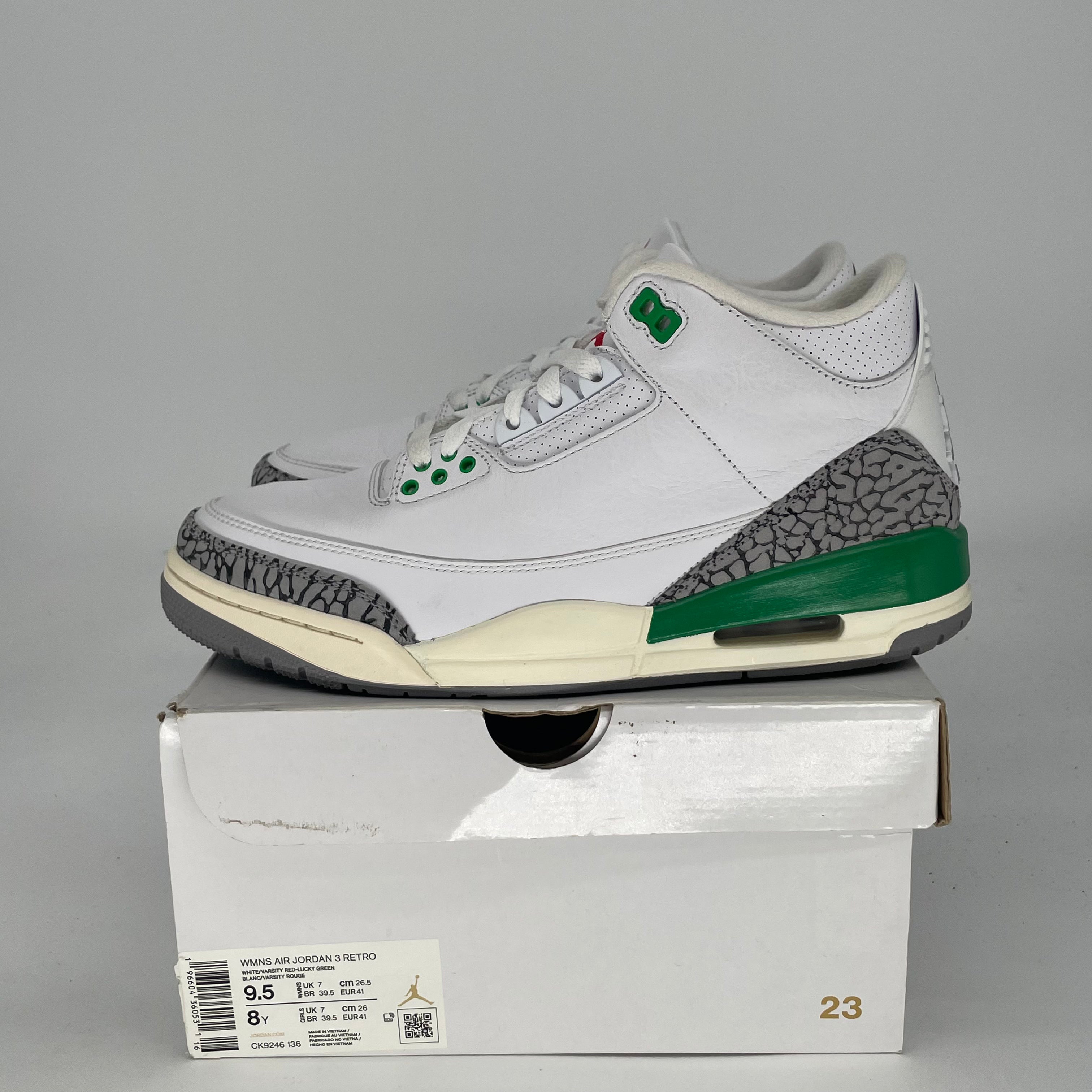 AIR JORDAN 3 LUCKY GREEN W CK9246-136 SIZE 8/9.5W