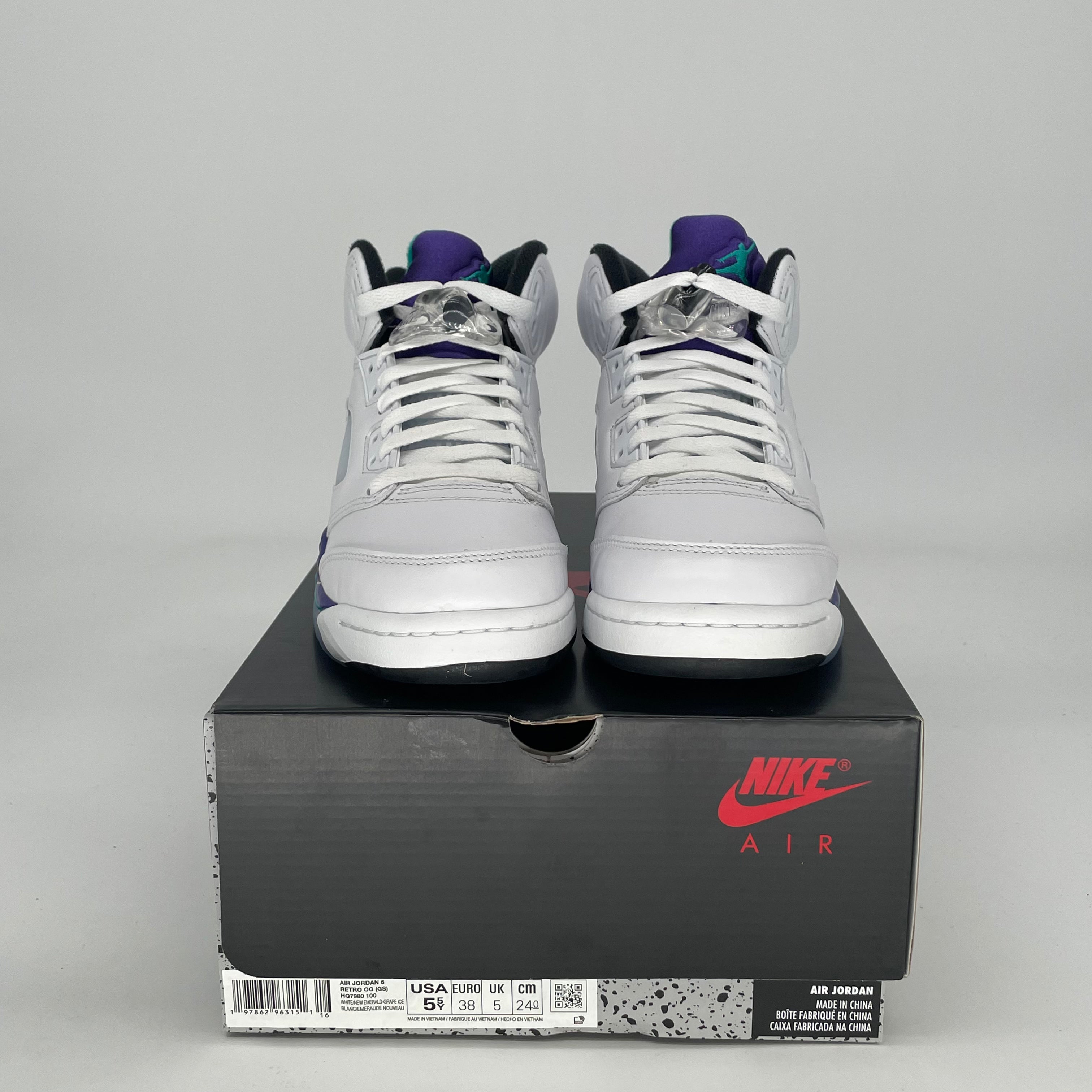 AIR JORDAN 5 GRAPE HQ7980-100 SIZE 5.5/7W