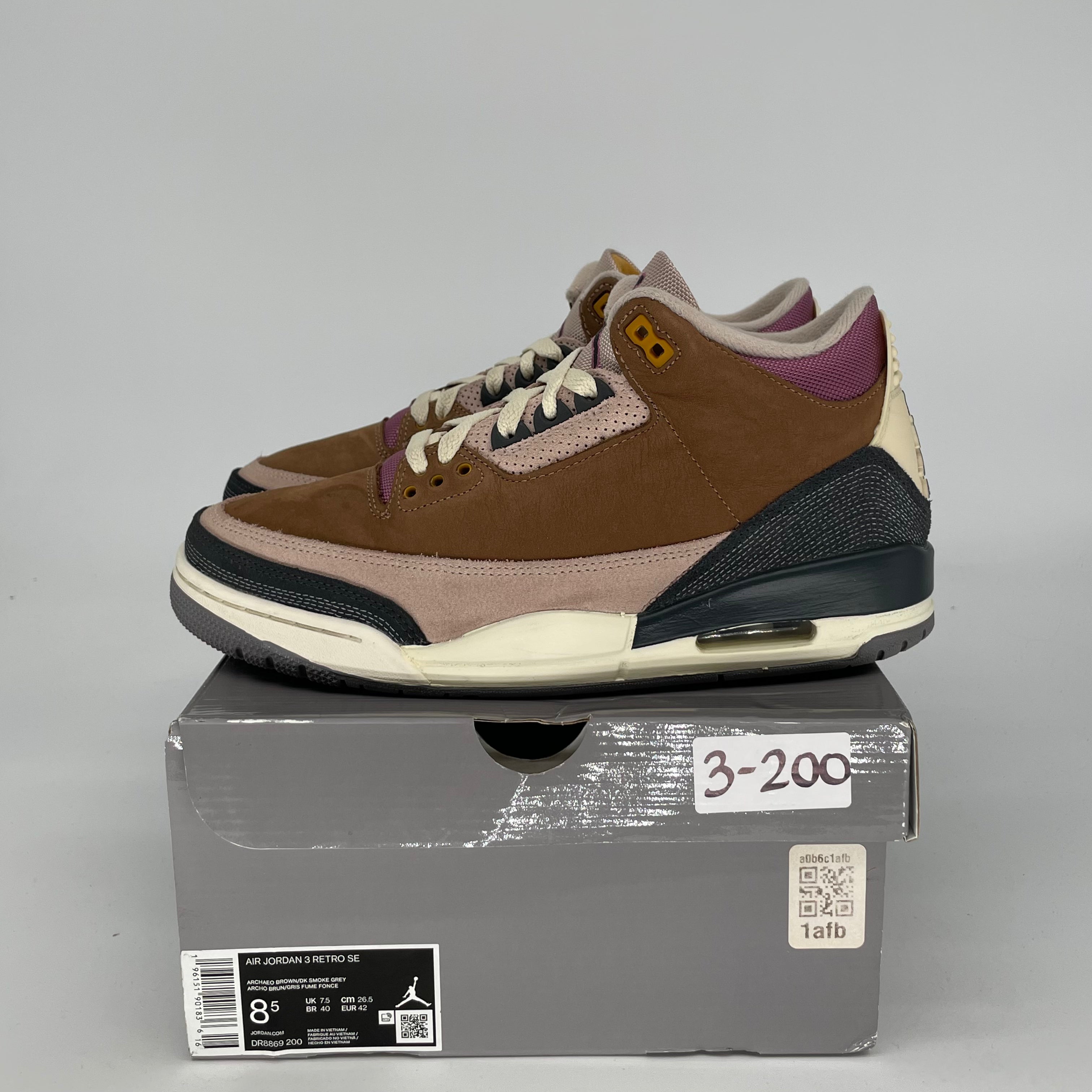 AIR JORDAN 3 WINTERIZED ARCHAEO BROWN SIZE 8.5/10W DR8869-200