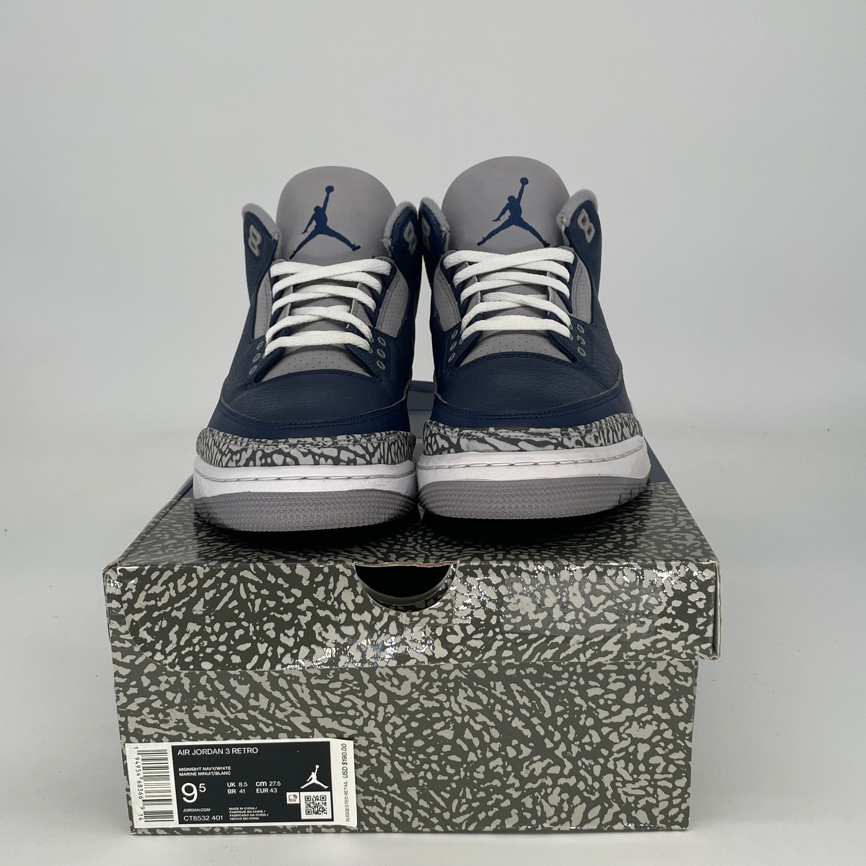 AIR JORDAN 3 GEORGETOWN CT8532-401 SIZE 9.5/11W