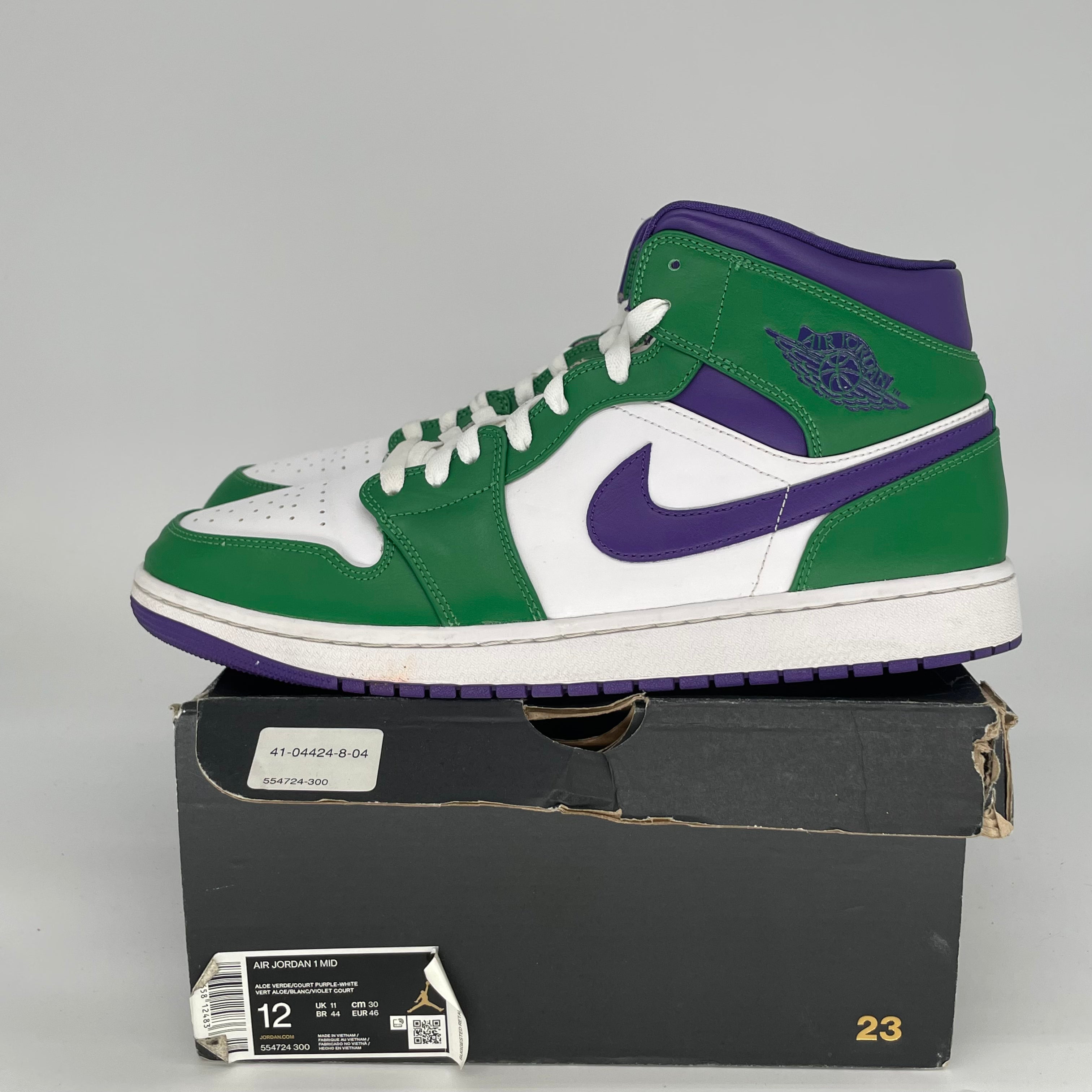 AIR JORDAN 1 MID INCREDIBLE HULK SIZE 12 554724-300