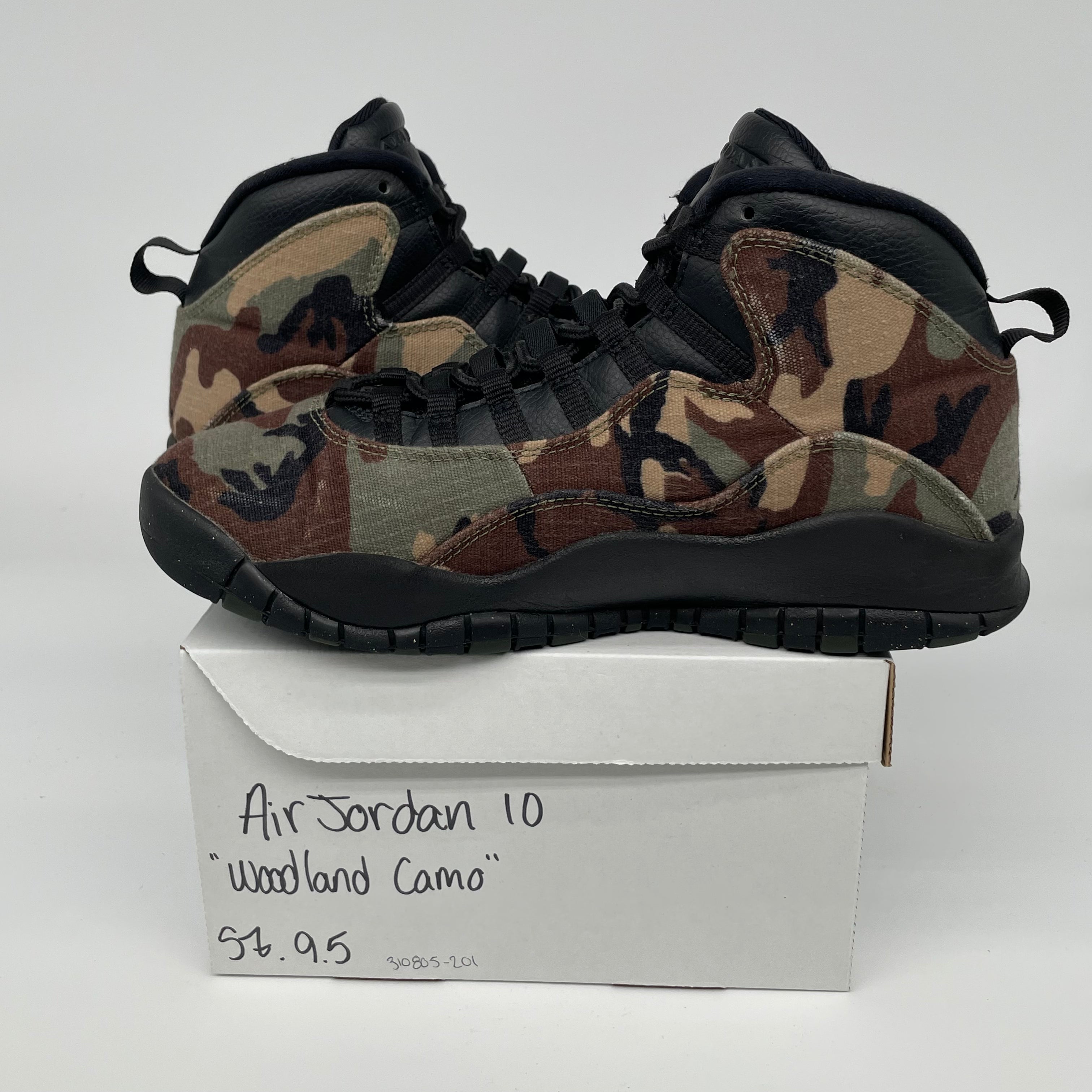 AIR JORDAN 10 WOODLAND CAMO SIZE 9.5 310805-201