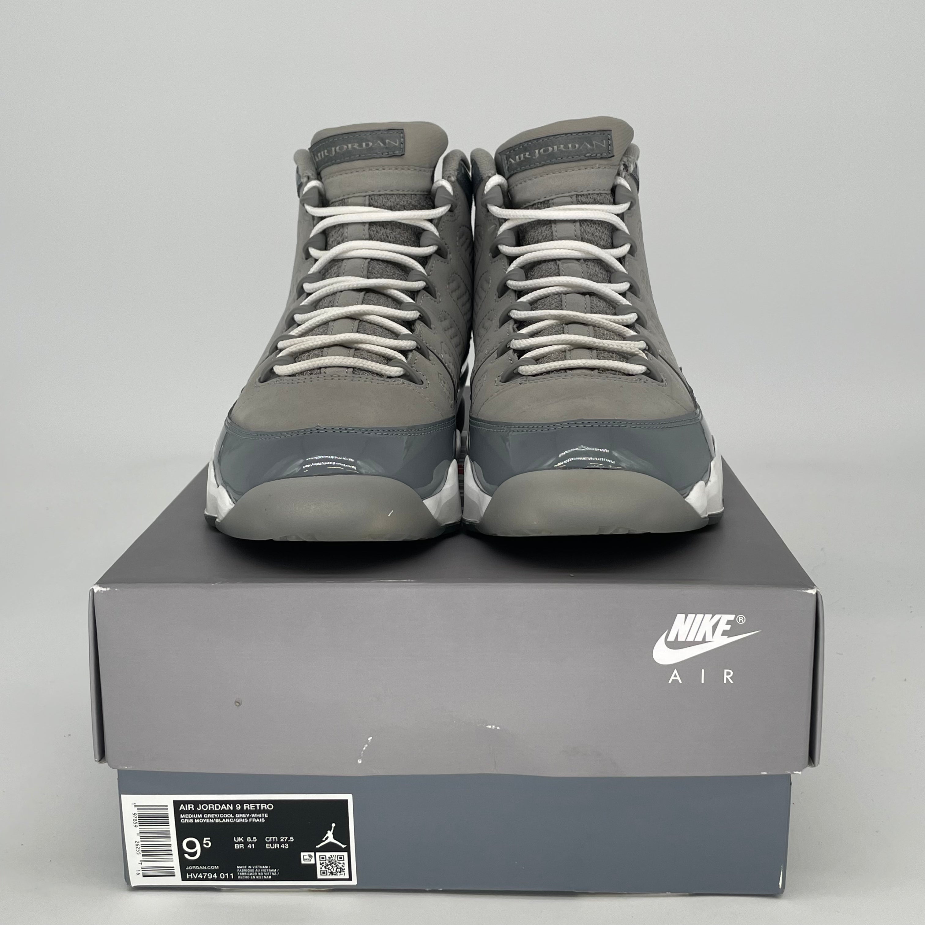 AIR JORDAN 9 COOL GREY HV4794-011 SIZE 9.5/11W
