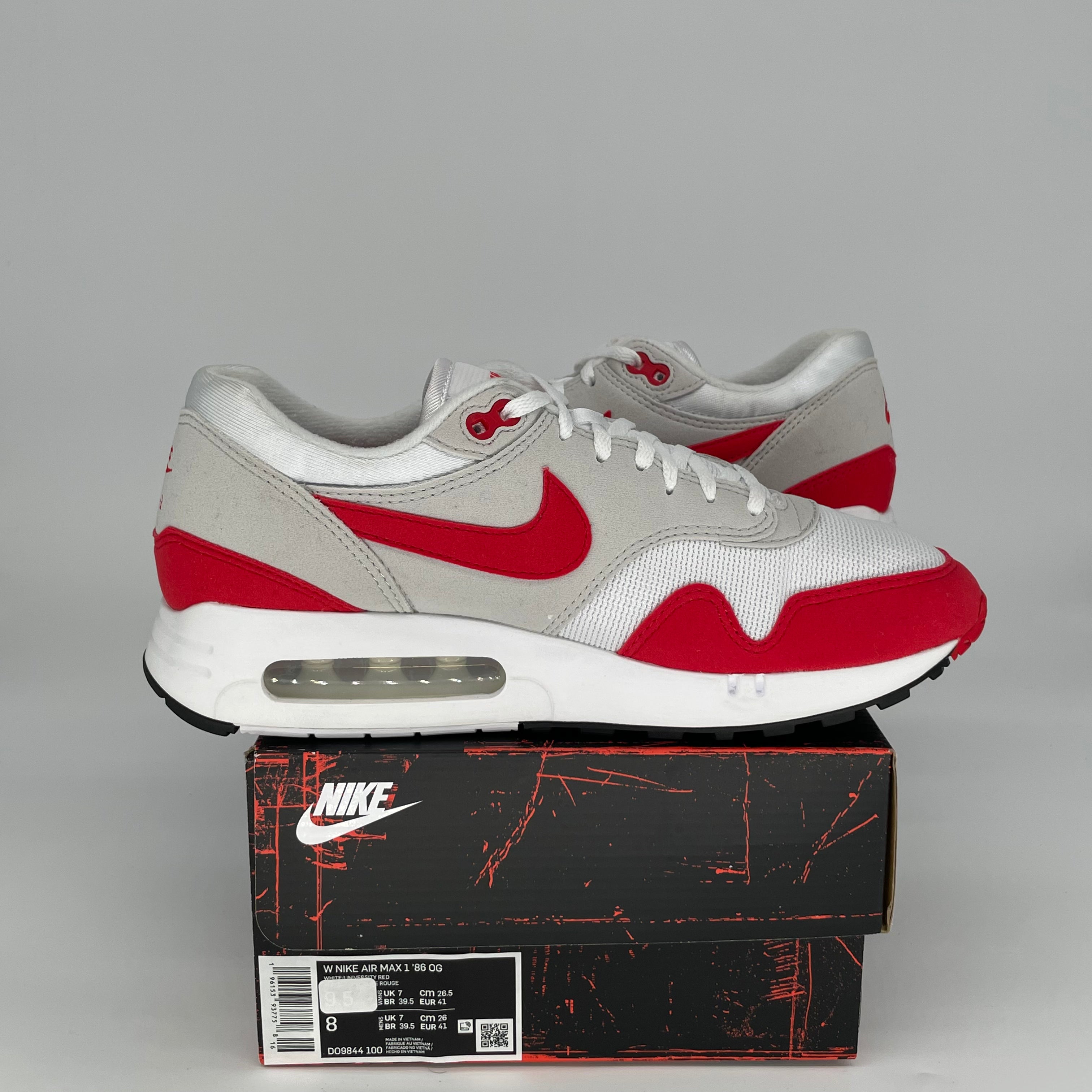 NIKE AIR MAX 1 BIG BUBBLE SPORT RED W SIZE 8/9.5W DO9844-100