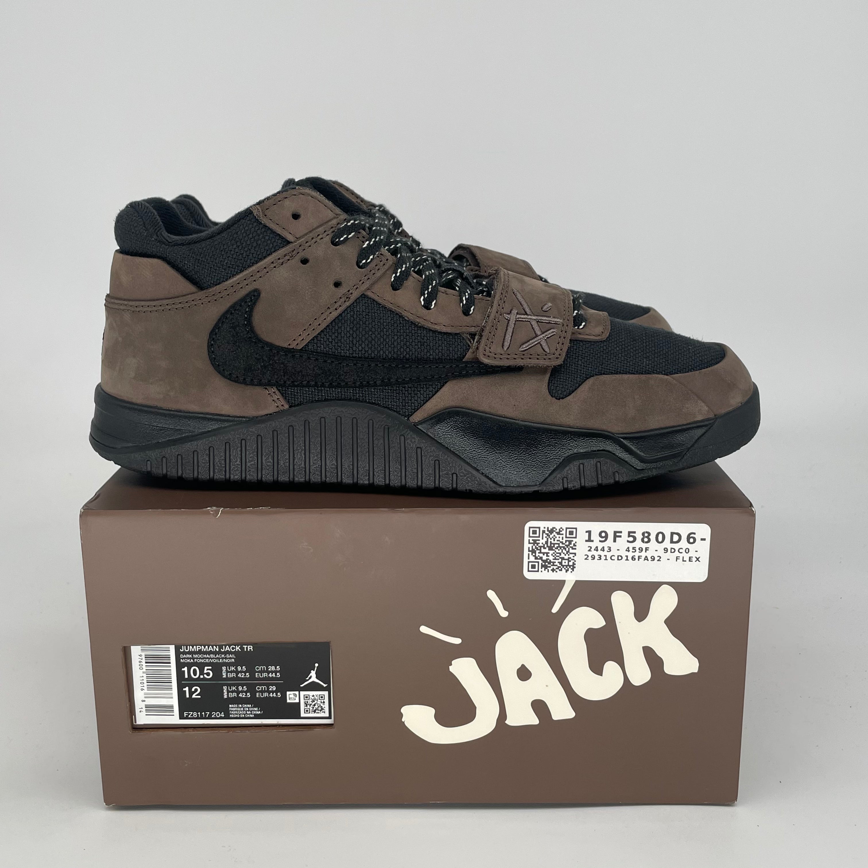 TRAVIS SCOTT X JORDAN JUMPMAN JACK TR DARK MOCHA FR8117-204 SIZE 10.5/12W